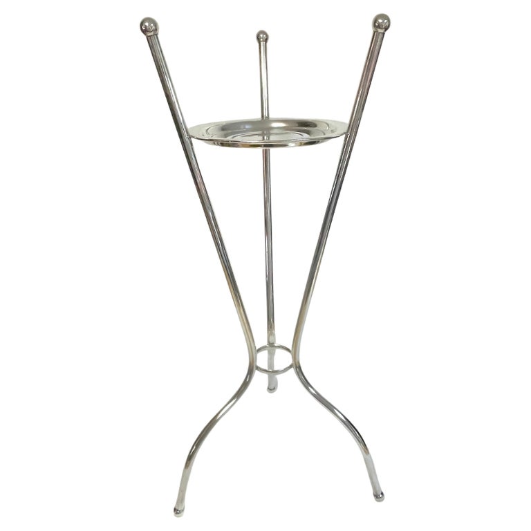 Art Deco/ Moderne Silverplated Champagne/Wine Bucket Stand For Sale