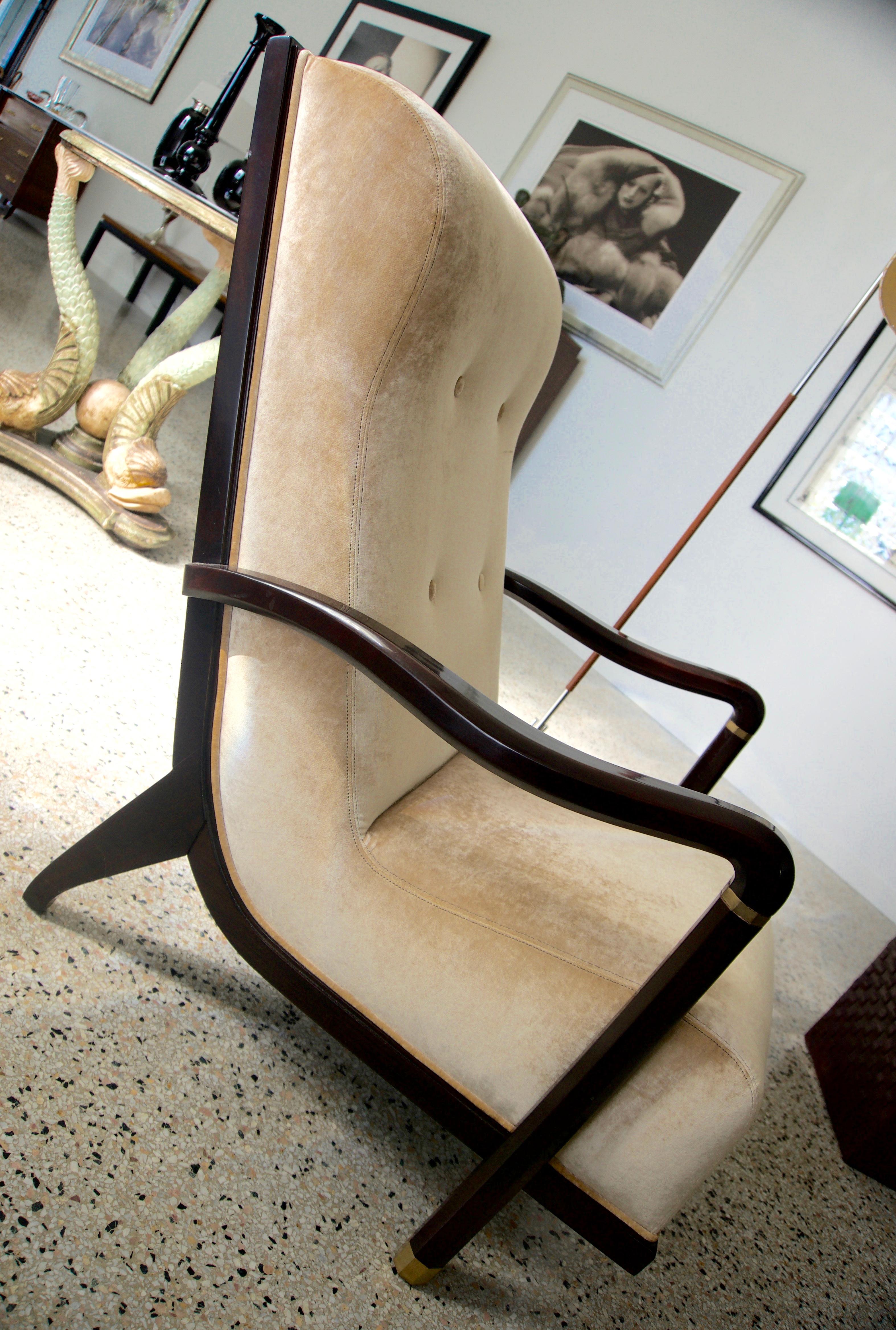 Italian Art Deco Moderne Style Armchair