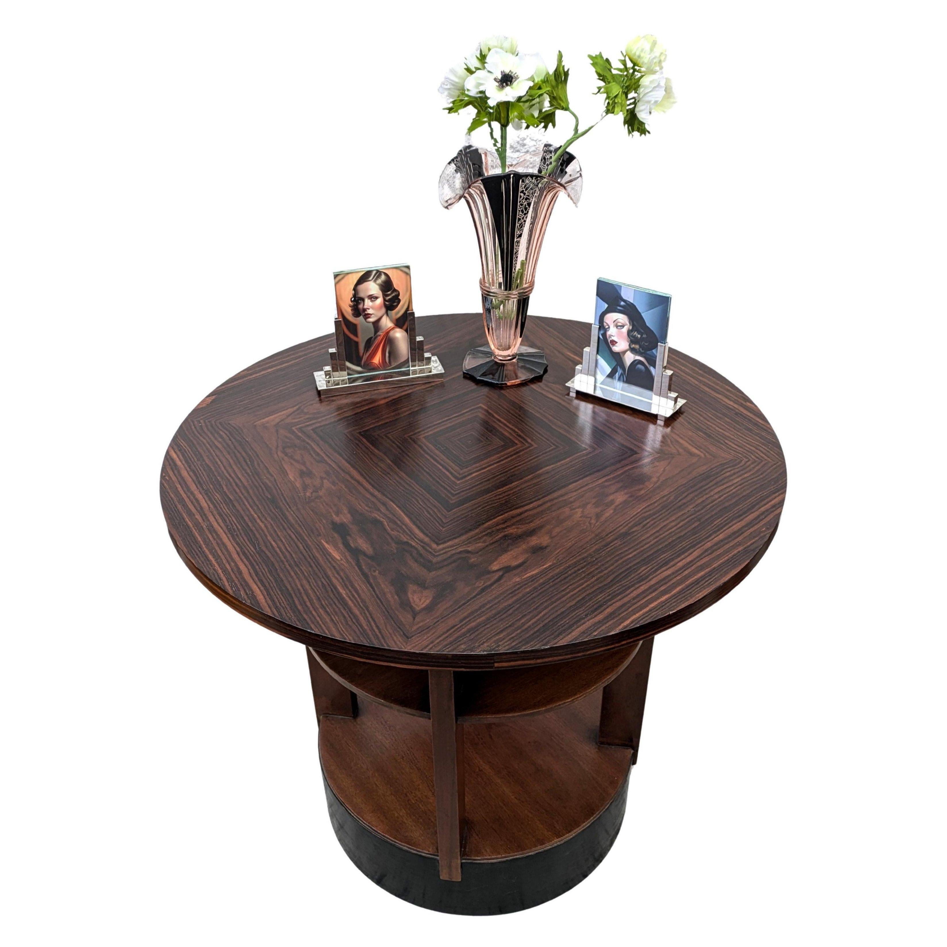 European Art Deco Moderne Three Tiered Centre Table, c1930 For Sale