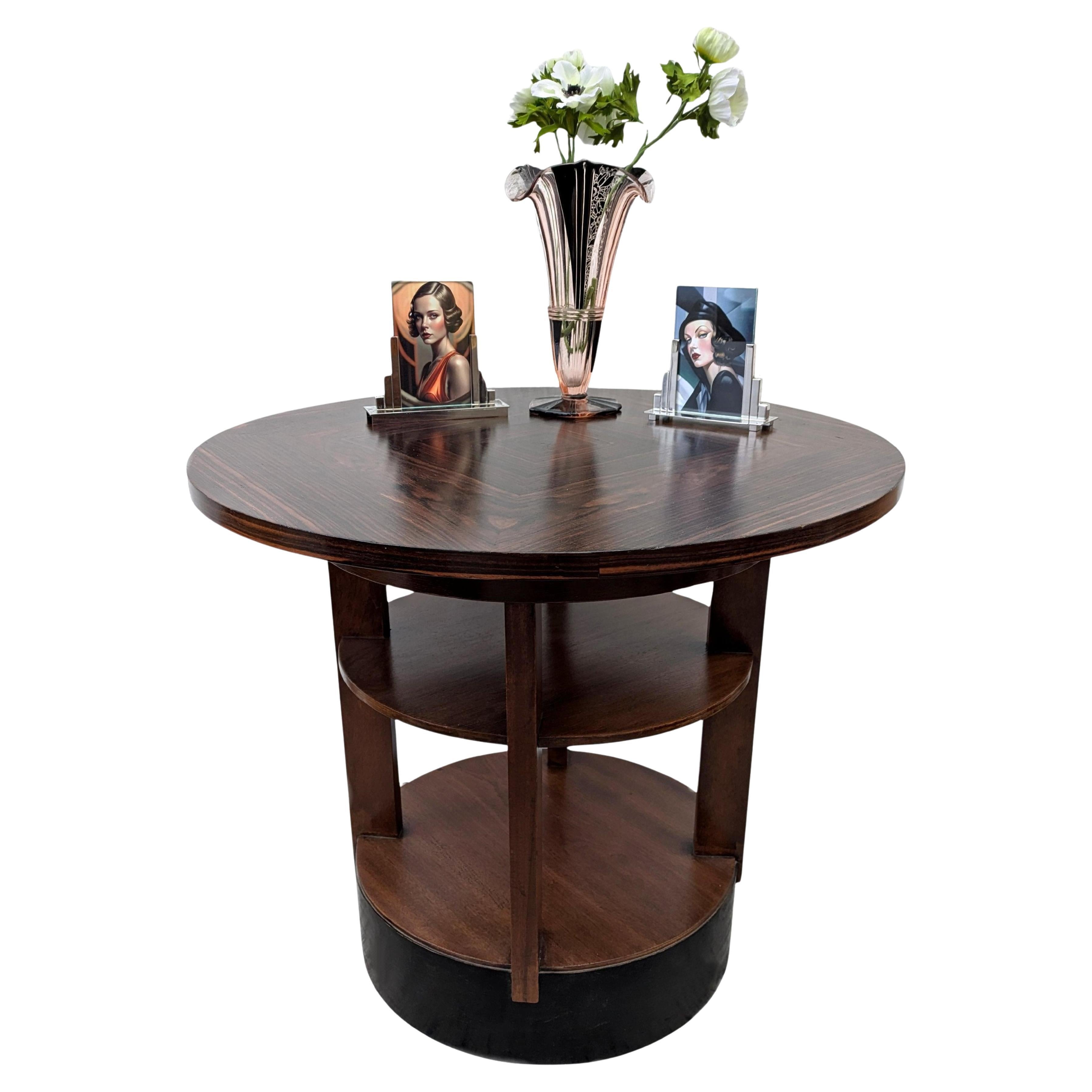 Art Deco Moderne Three Tiered Centre Table, c1930 For Sale