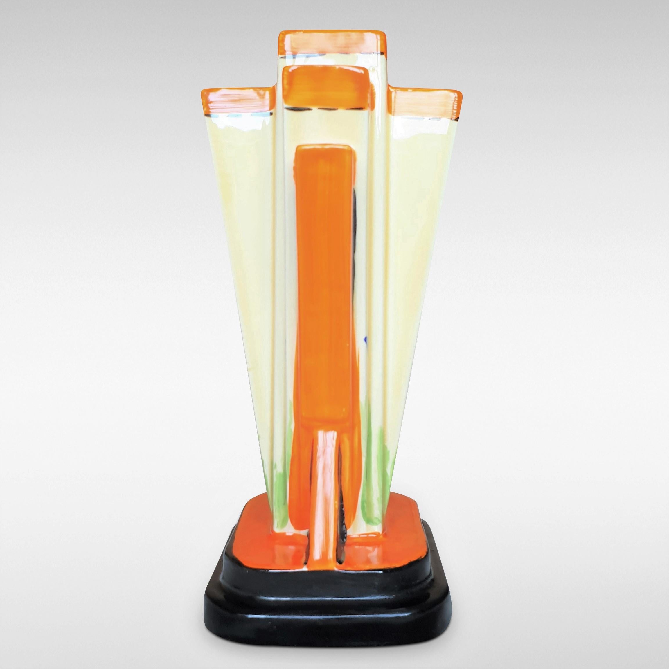 Ceramic Art Deco 'Moderne' Vase by Myott Son & Co