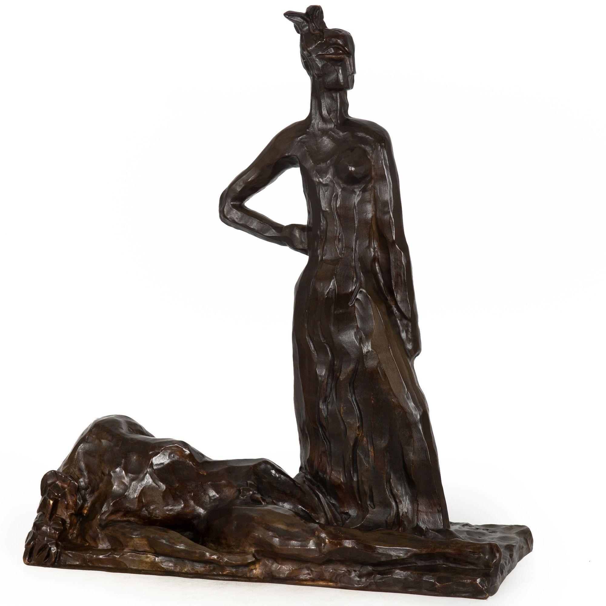 Scultura in bronzo del Modernismo Art Deco 