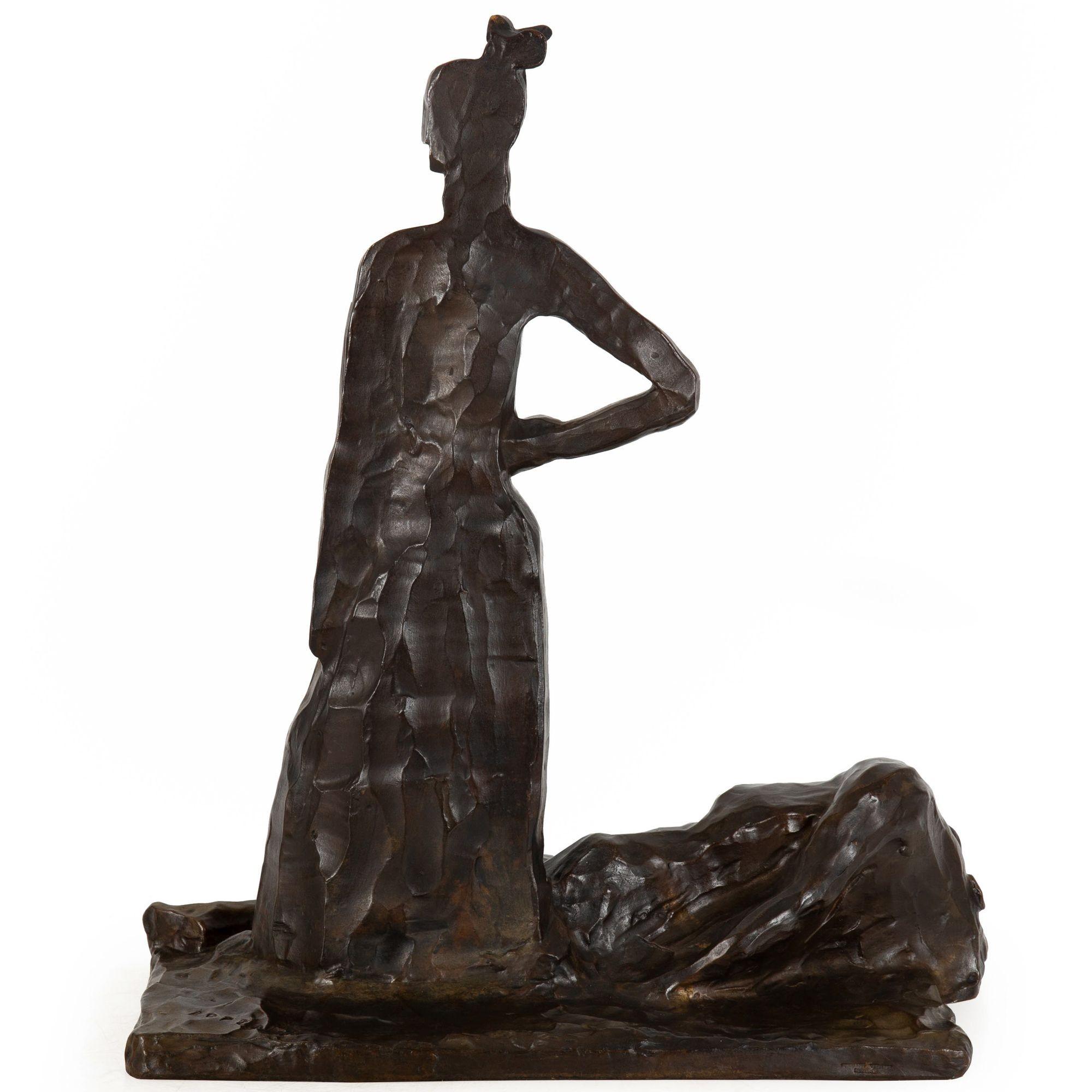 Francese Scultura in bronzo del Modernismo Art Deco 