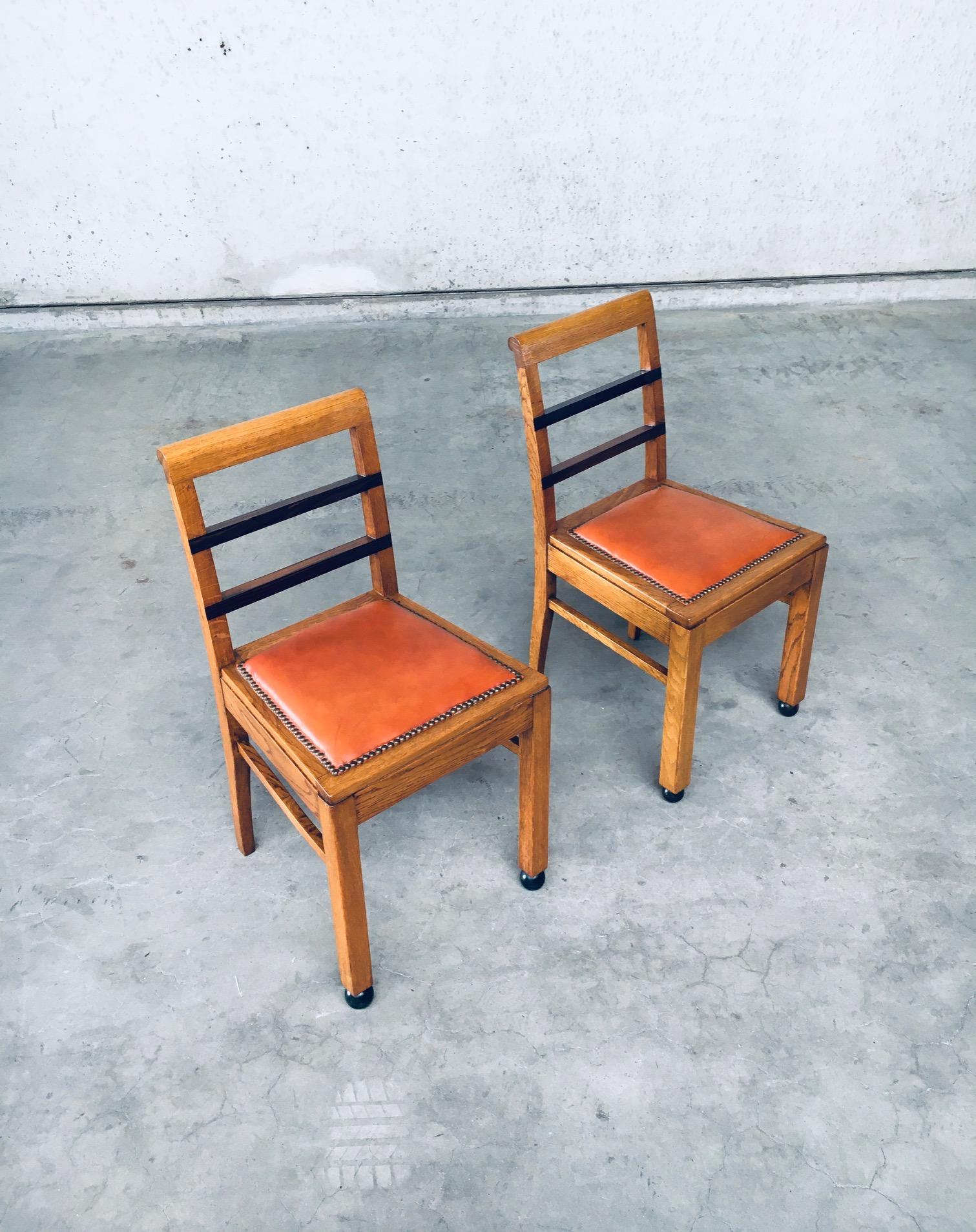 Art Deco Modernism Design Side Chair set, Belgium 1930's In Good Condition For Sale In Oud-Turnhout, VAN