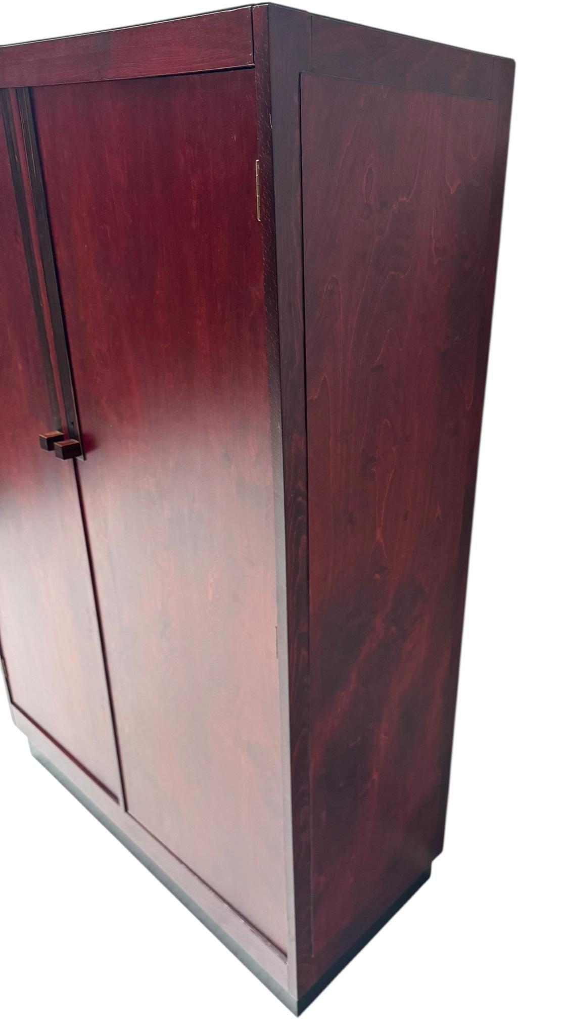 Art Deco Modernist Armoire by A.H. Jansen for L.O.V. Oosterbeek, 1920s In Good Condition For Sale In Amsterdam, NL