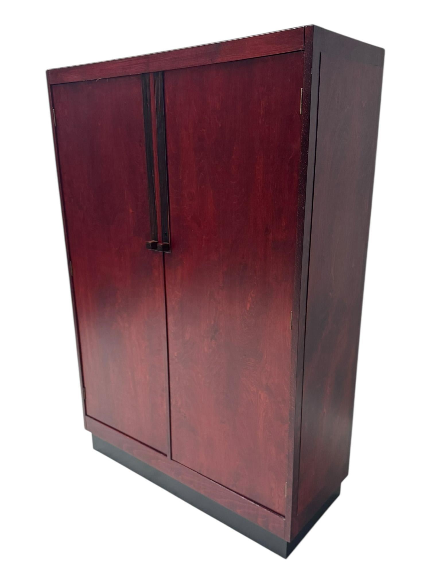 Early 20th Century Art Deco Modernist Armoire by A.H. Jansen for L.O.V. Oosterbeek, 1920s For Sale