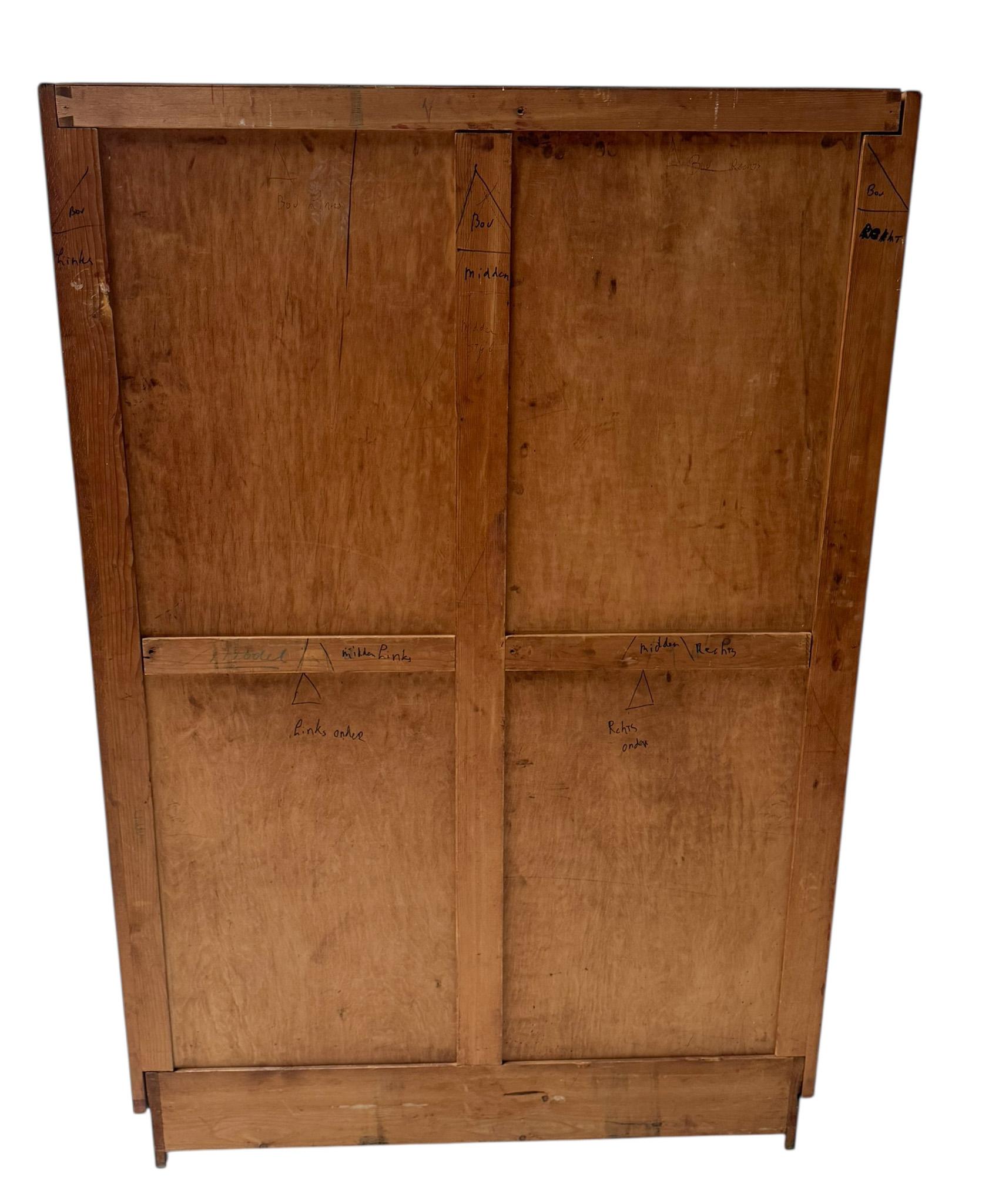Art Deco Modernist Armoire by A.H. Jansen for L.O.V. Oosterbeek, 1920s For Sale 1