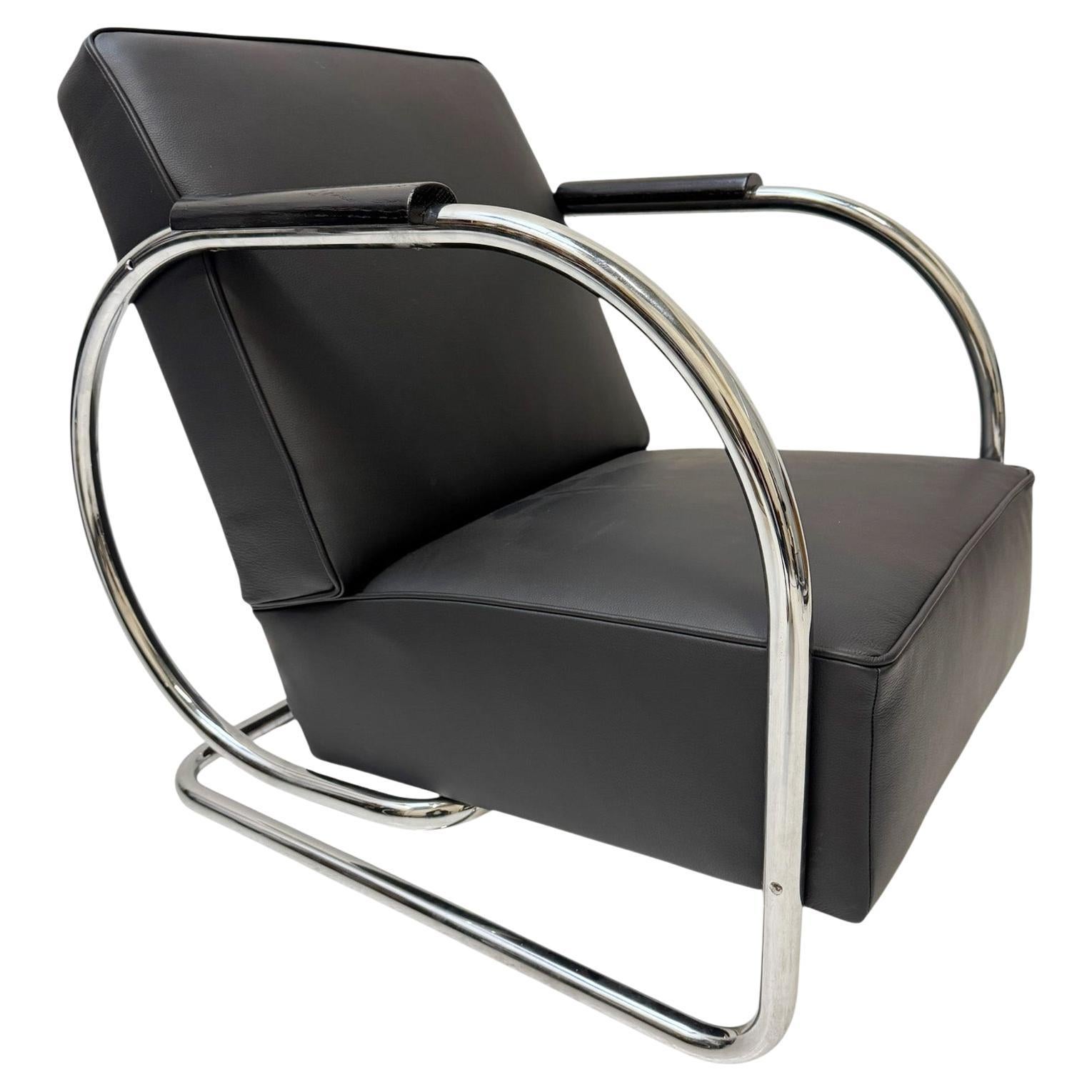 Chaise longue en acier tubulaire Bauhaus Art déco moderniste de Frits Kuyken, 1936