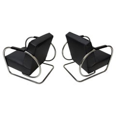 Chaises longues en acier tubulaire Art déco moderniste Bauhaus par Frits Kuyken, 1936
