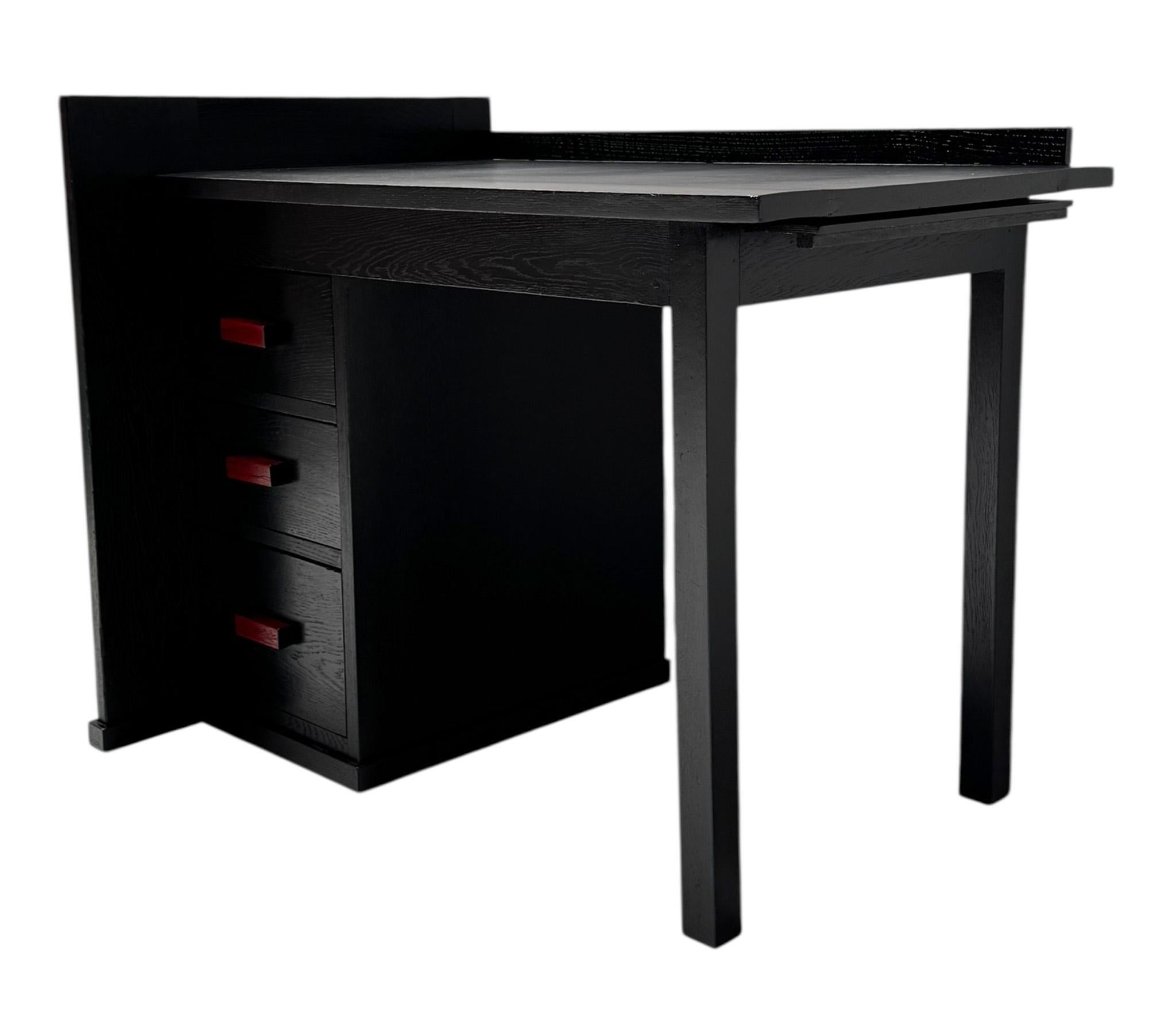 Mid-20th Century Art Deco Modernist Black Lacquered Desk or Writing Table, 1930s For Sale