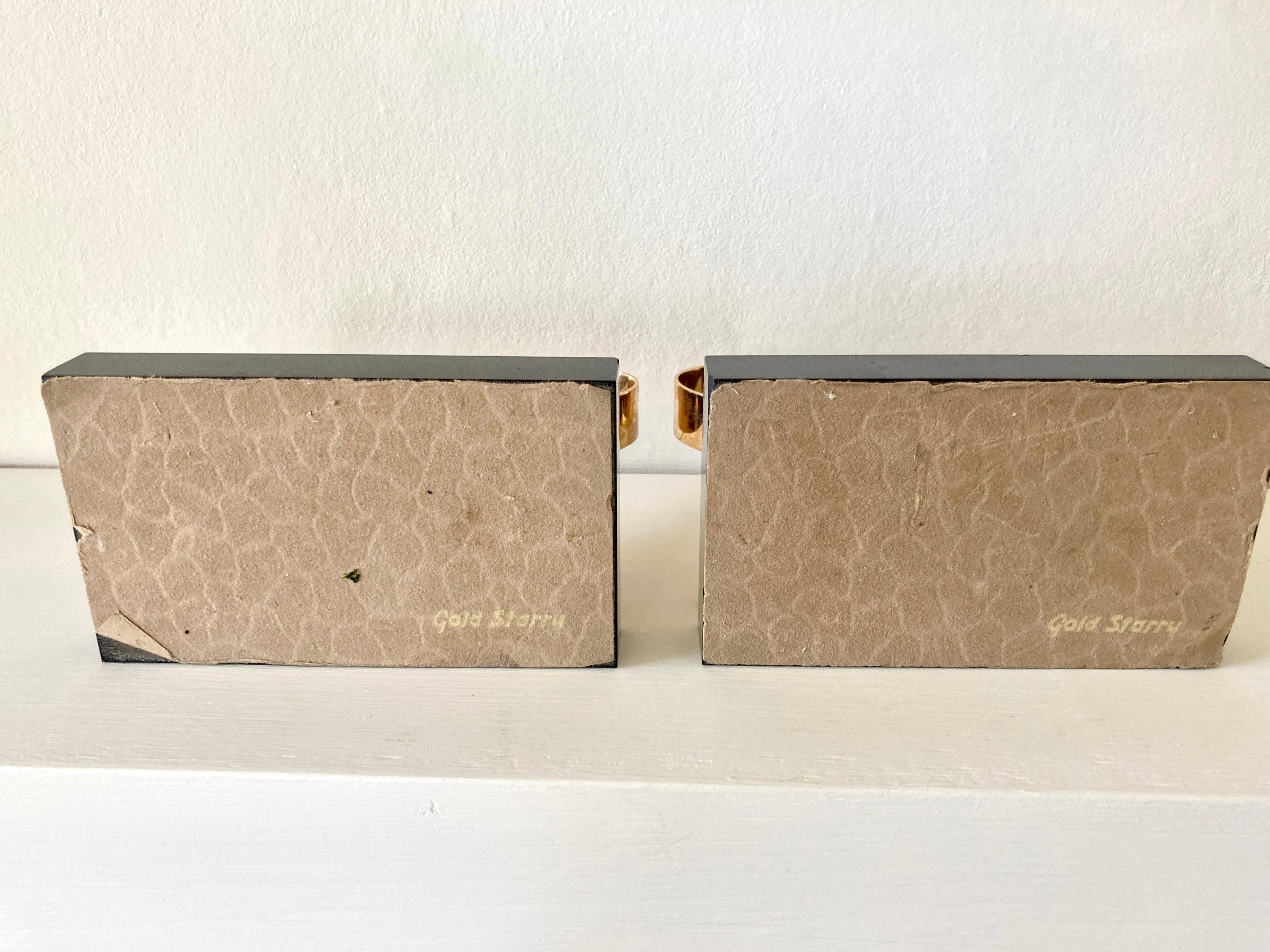 Art Deco Modernist Bookends in Marble & Gold Plate by Gold Starry, France 5