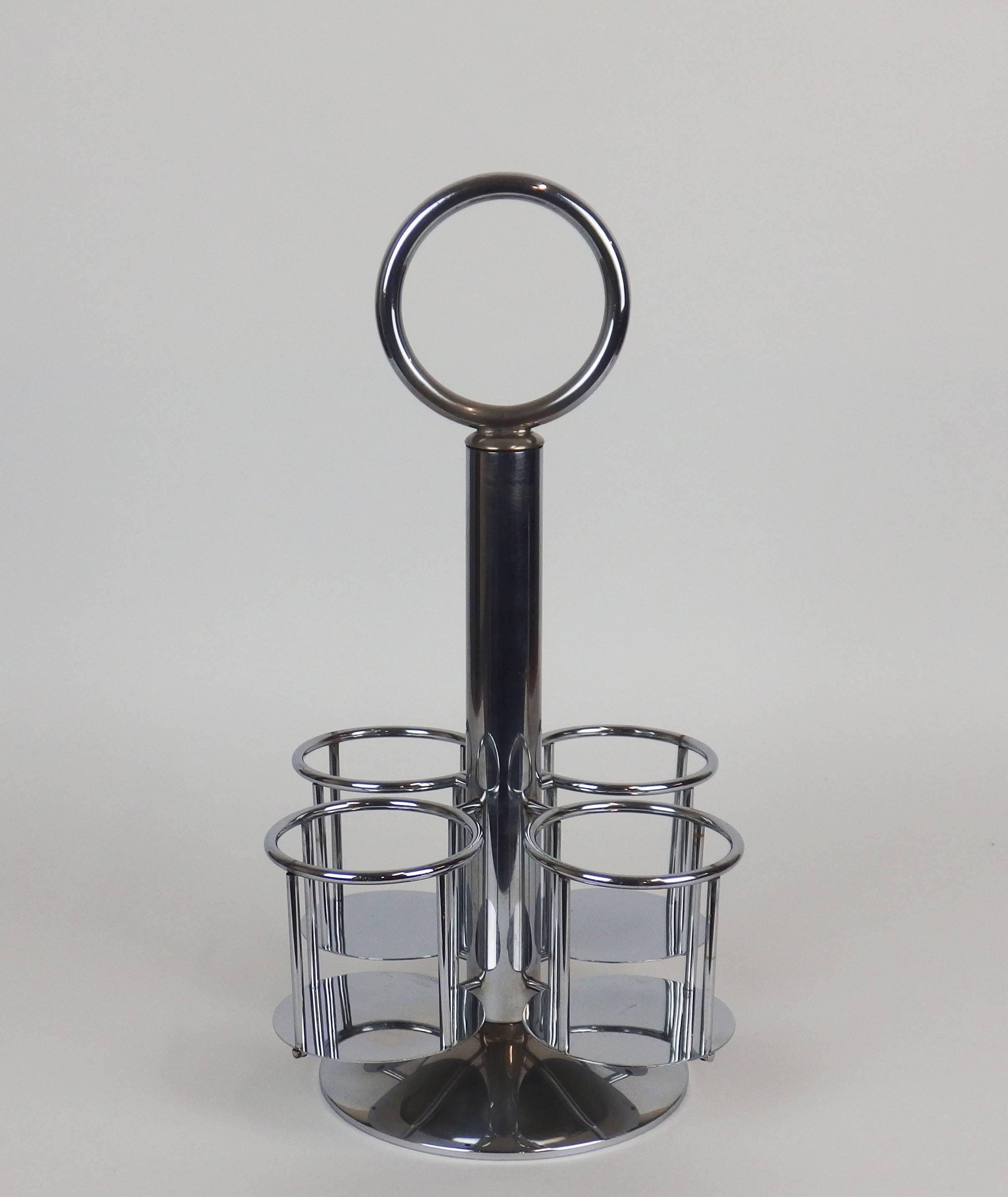 French Art Deco Modernist Bottle Holder in the Style of Jacques Adnet For Sale