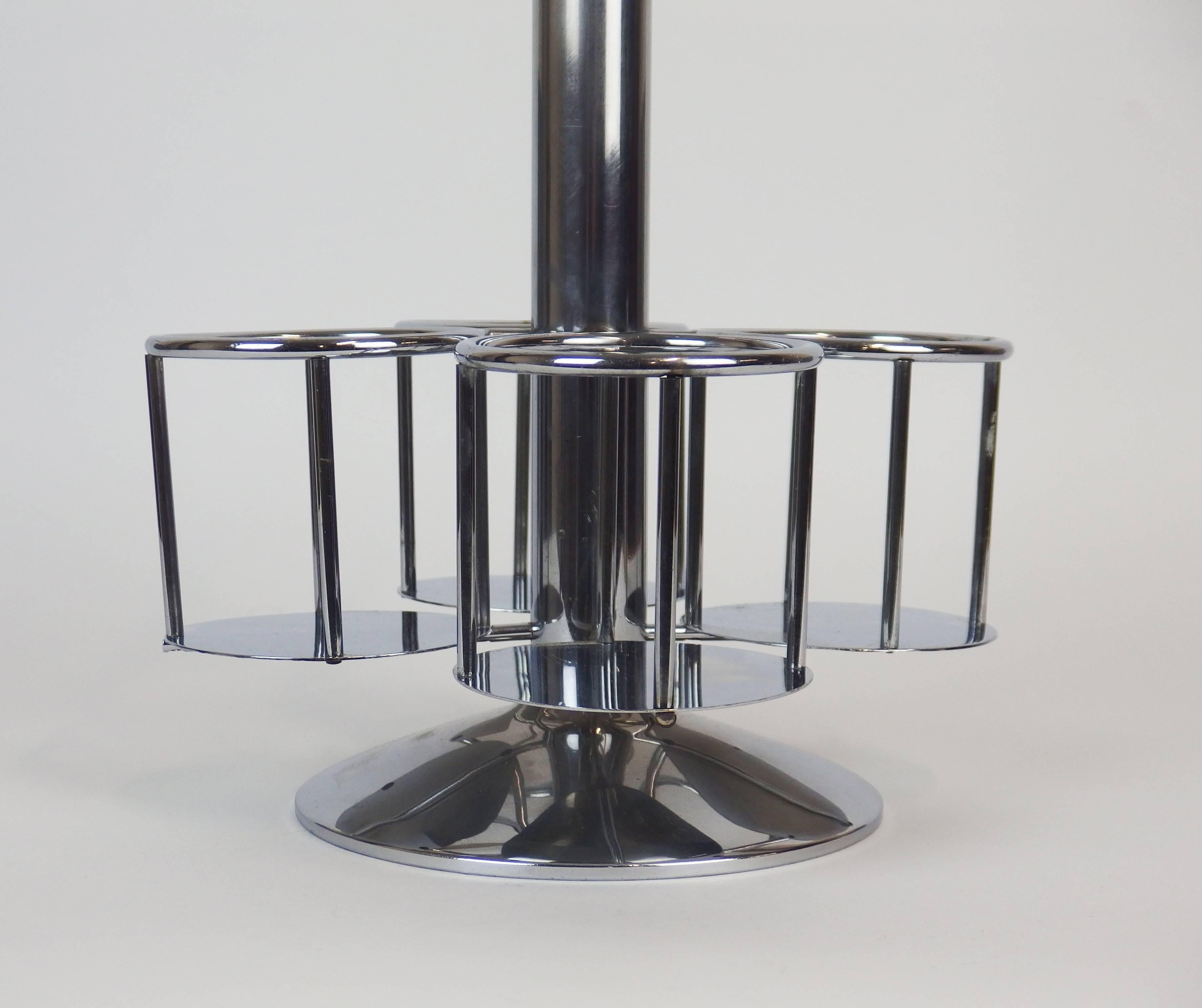 Art Deco Modernist Bottle Holder in the Style of Jacques Adnet In Good Condition For Sale In Janvry, Essonne