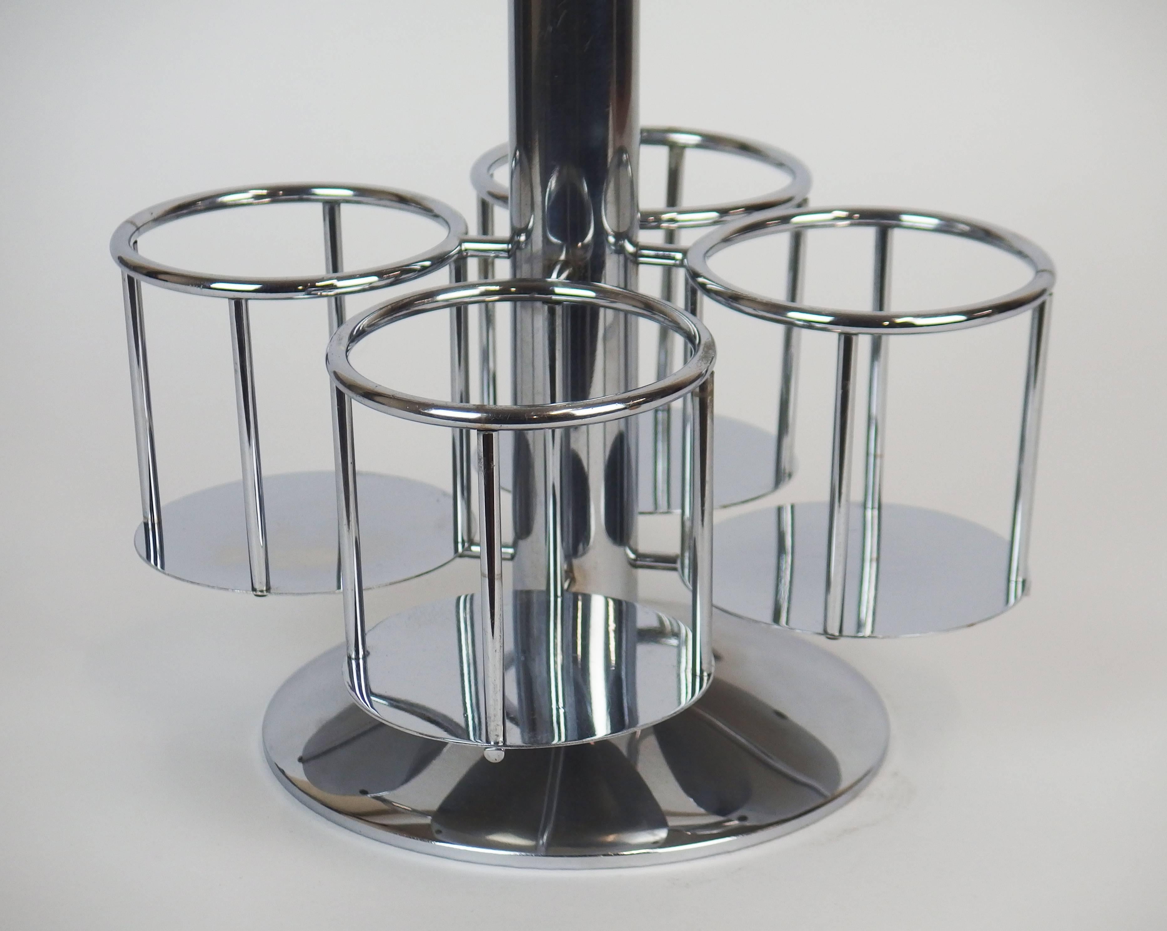 Art Deco Modernist Bottle Holder in the Style of Jacques Adnet For Sale 1