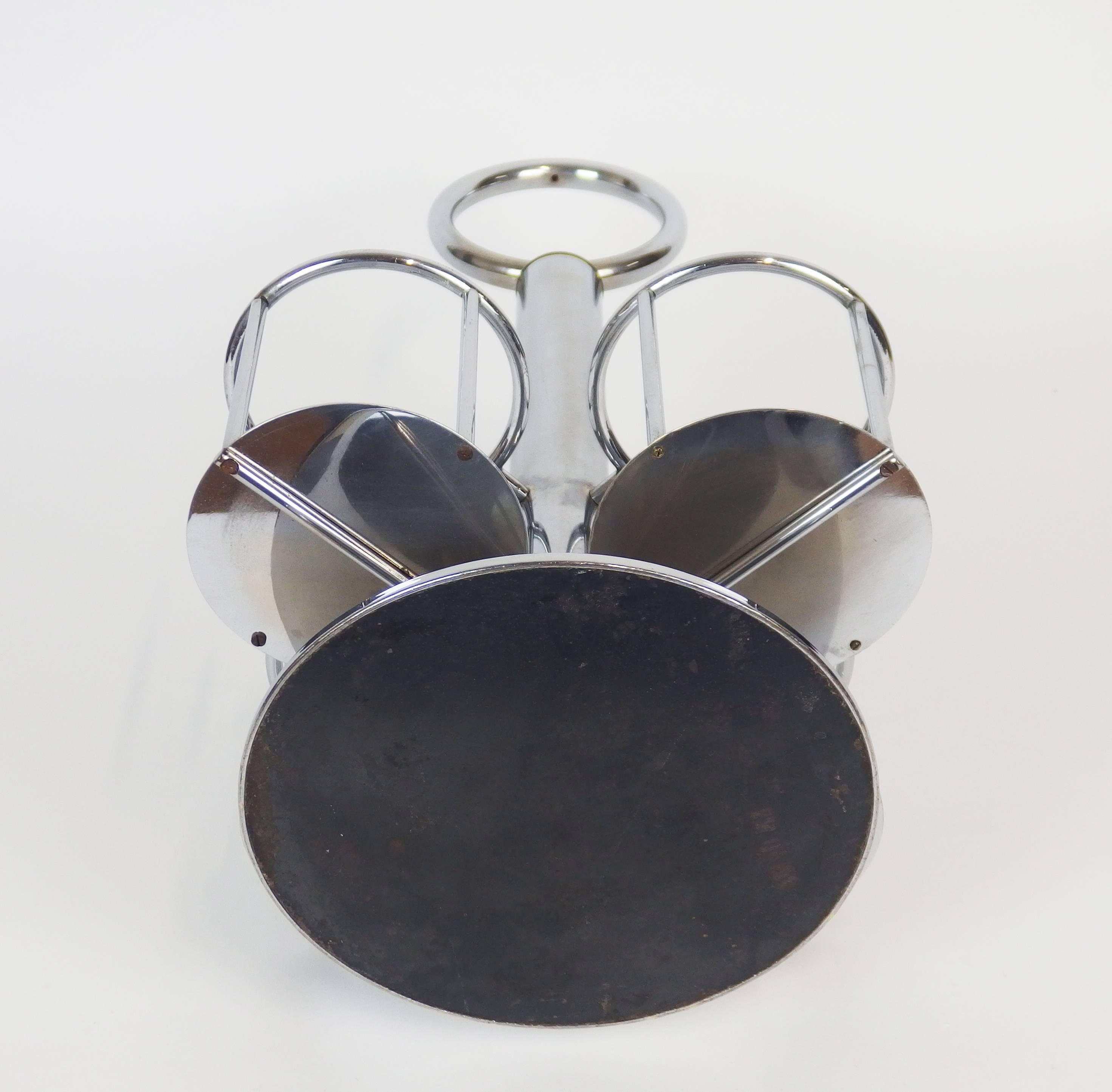 Art Deco Modernist Bottle Holder in the Style of Jacques Adnet For Sale 3