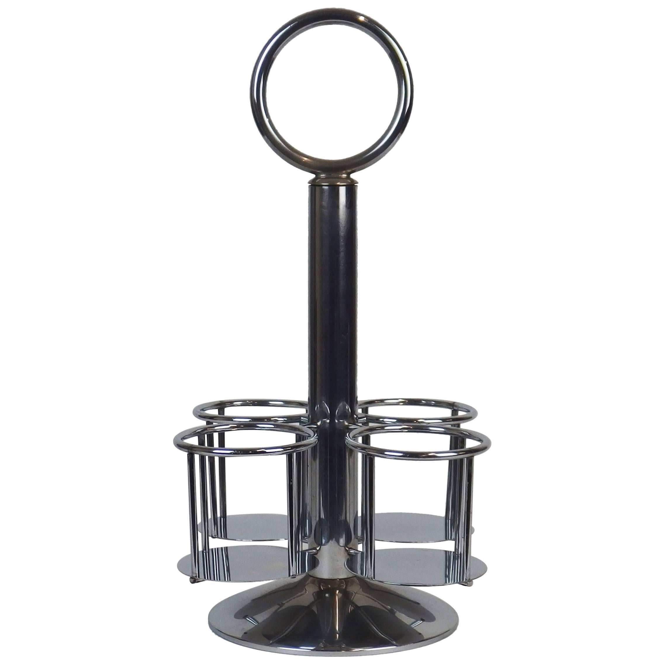 Art Deco Modernist Bottle Holder in the Style of Jacques Adnet For Sale