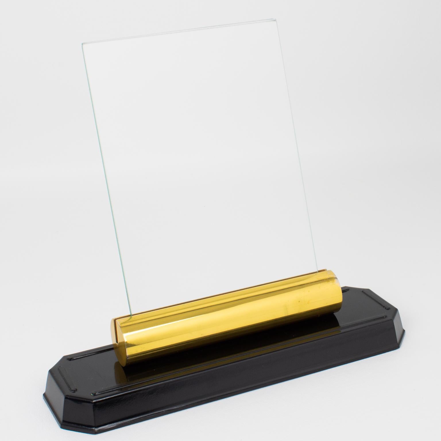 Mid-20th Century Art Deco Modernist Brass and Bakelite Picture Photo Frame, 1940s For Sale