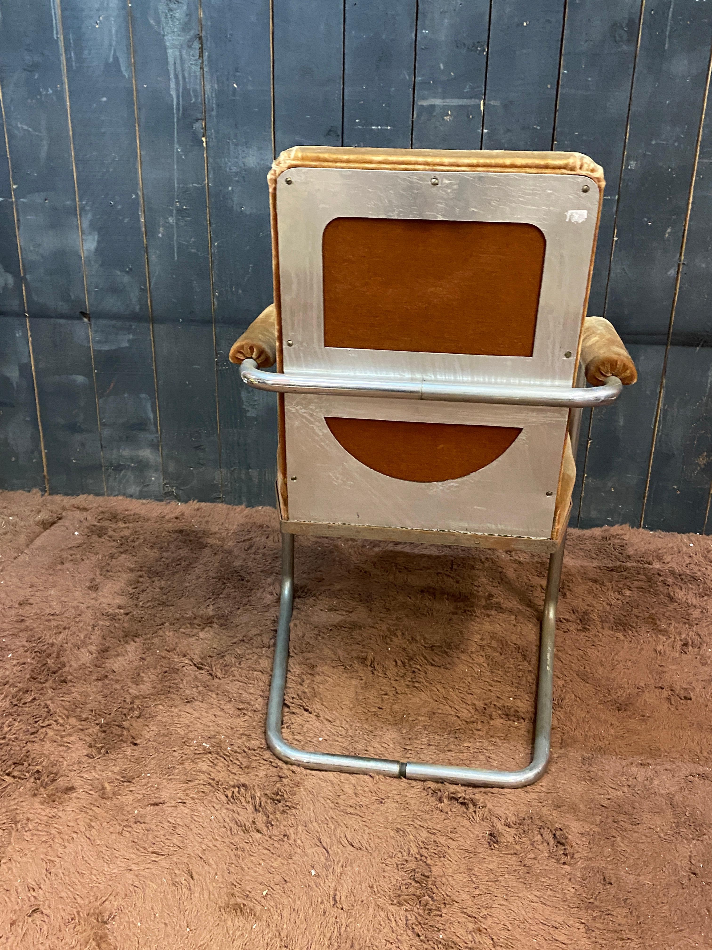 Chrome  art deco modernist chair circa 1930 For Sale