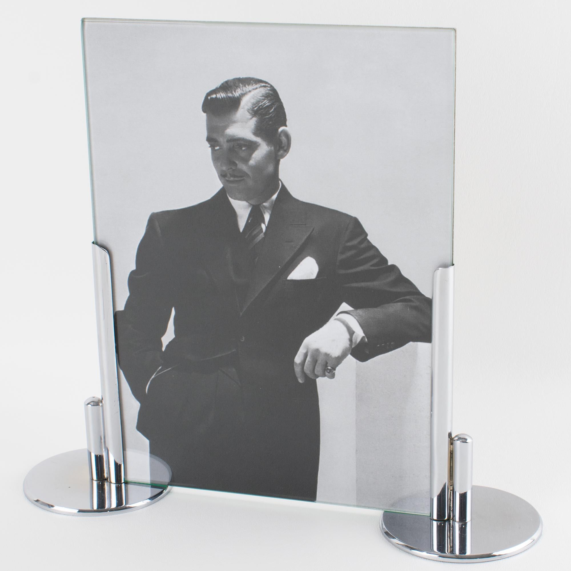 Modernistischer verchromter Art-Déco-Bilderrahmen, Frankreich 1930er Jahre (Art déco) im Angebot