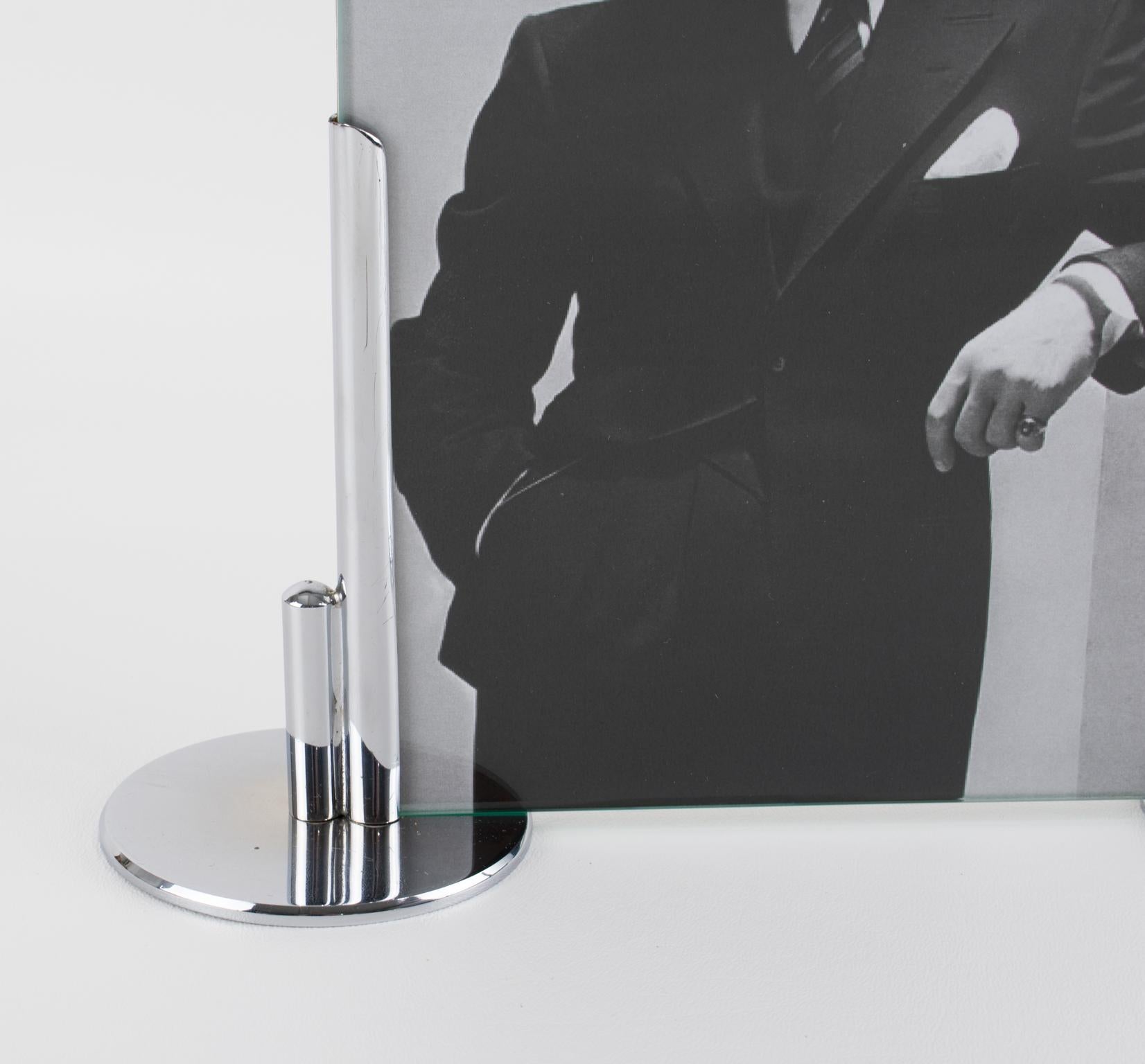 Modernistischer verchromter Art-Déco-Bilderrahmen, Frankreich 1930er Jahre (Mitte des 20. Jahrhunderts) im Angebot