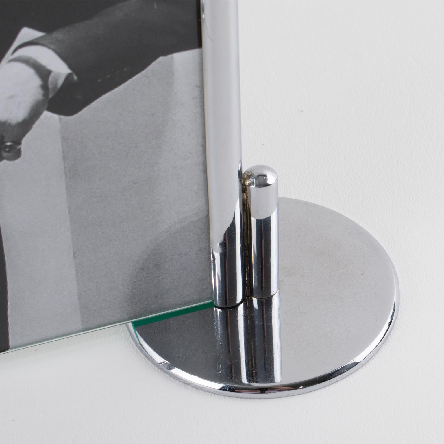 Modernistischer verchromter Art-Déco-Bilderrahmen, Frankreich 1930er Jahre im Angebot 2
