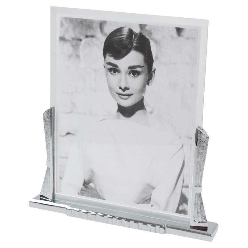 English Art Deco Aluminium and Chrome Adjustable Table Photo Frame at ...