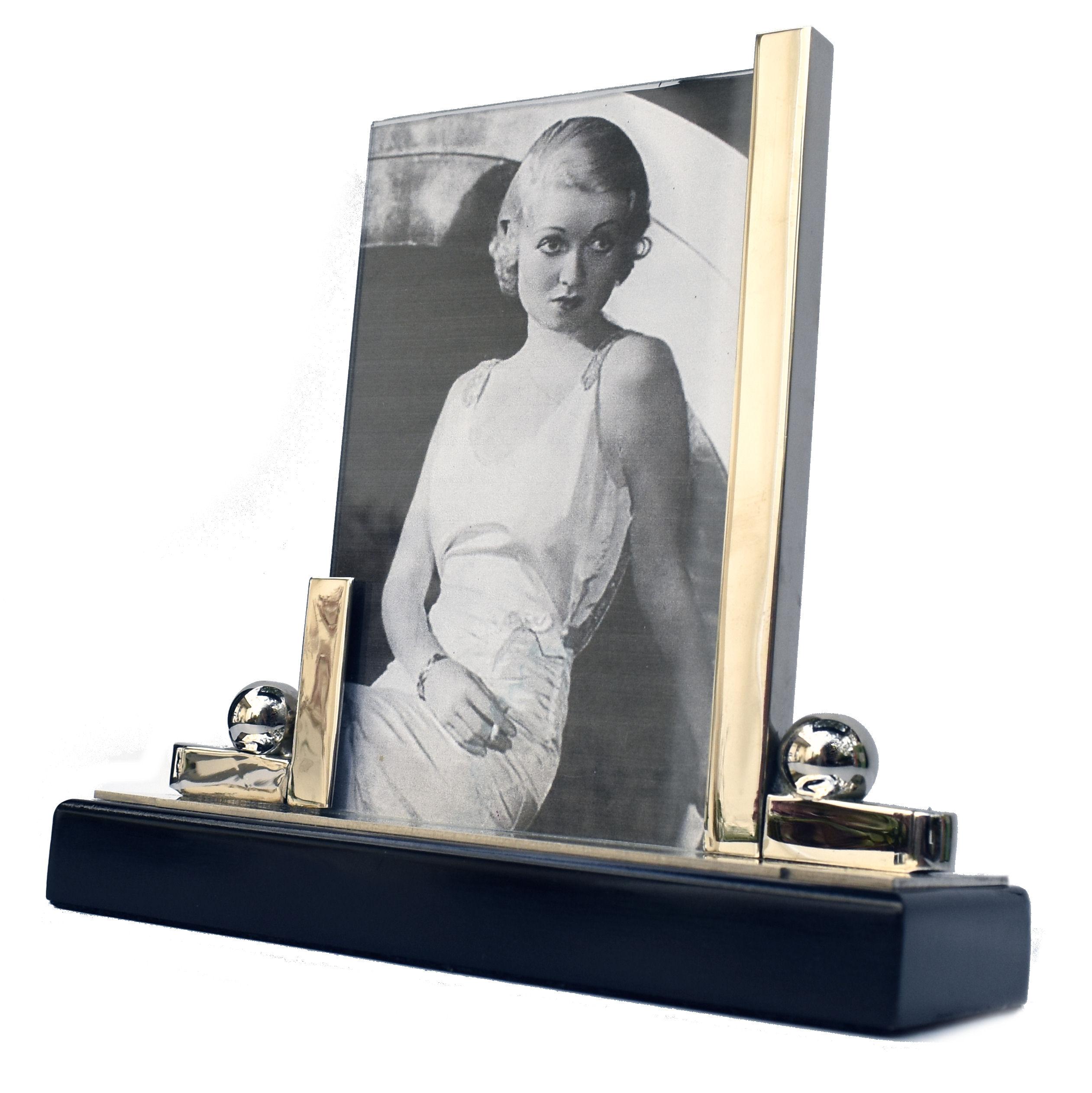 Art Deco Modernist Chrome Picture Frame, France, c1930's 4