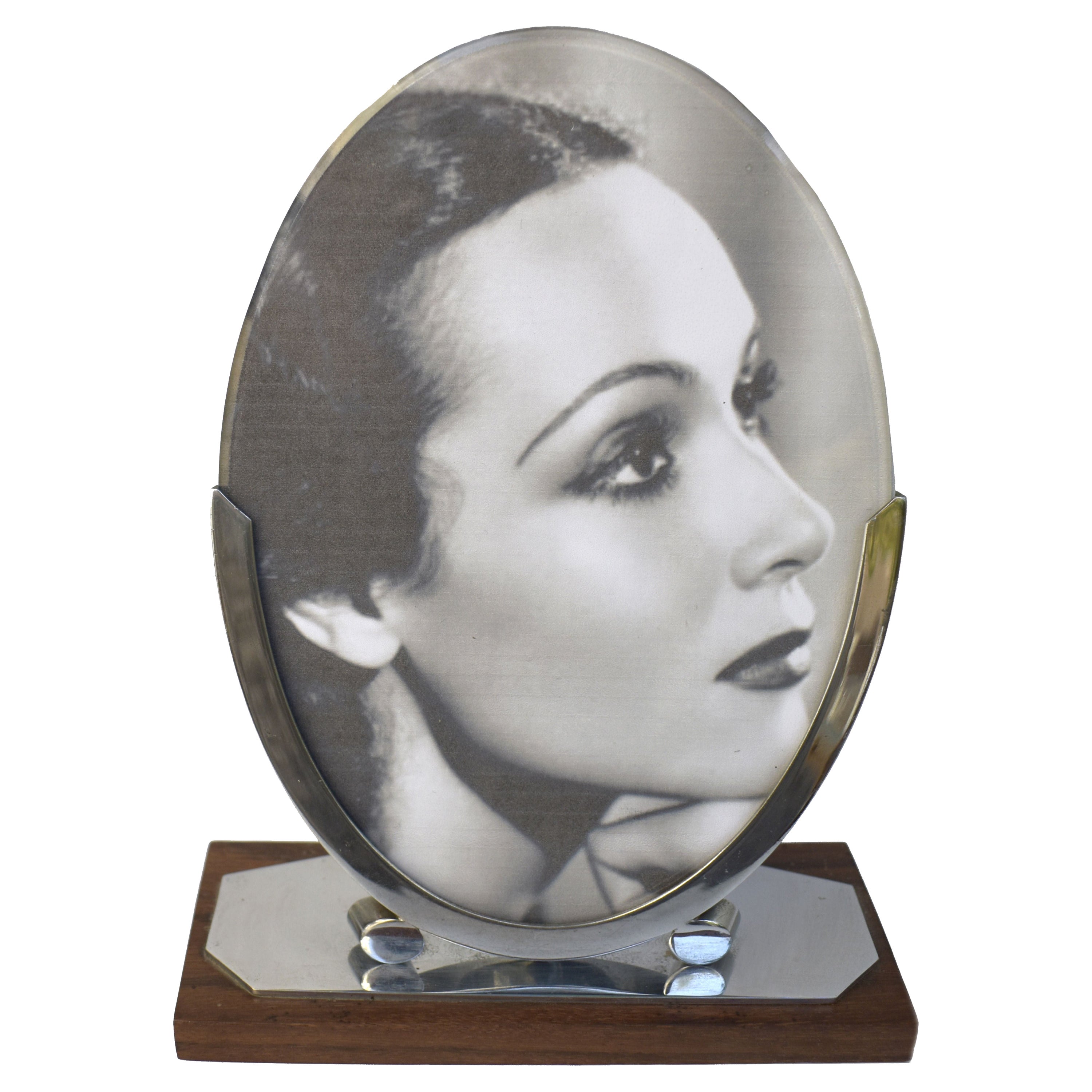 Art Deco Modernist Chrome Picture Frame, France, c1930's