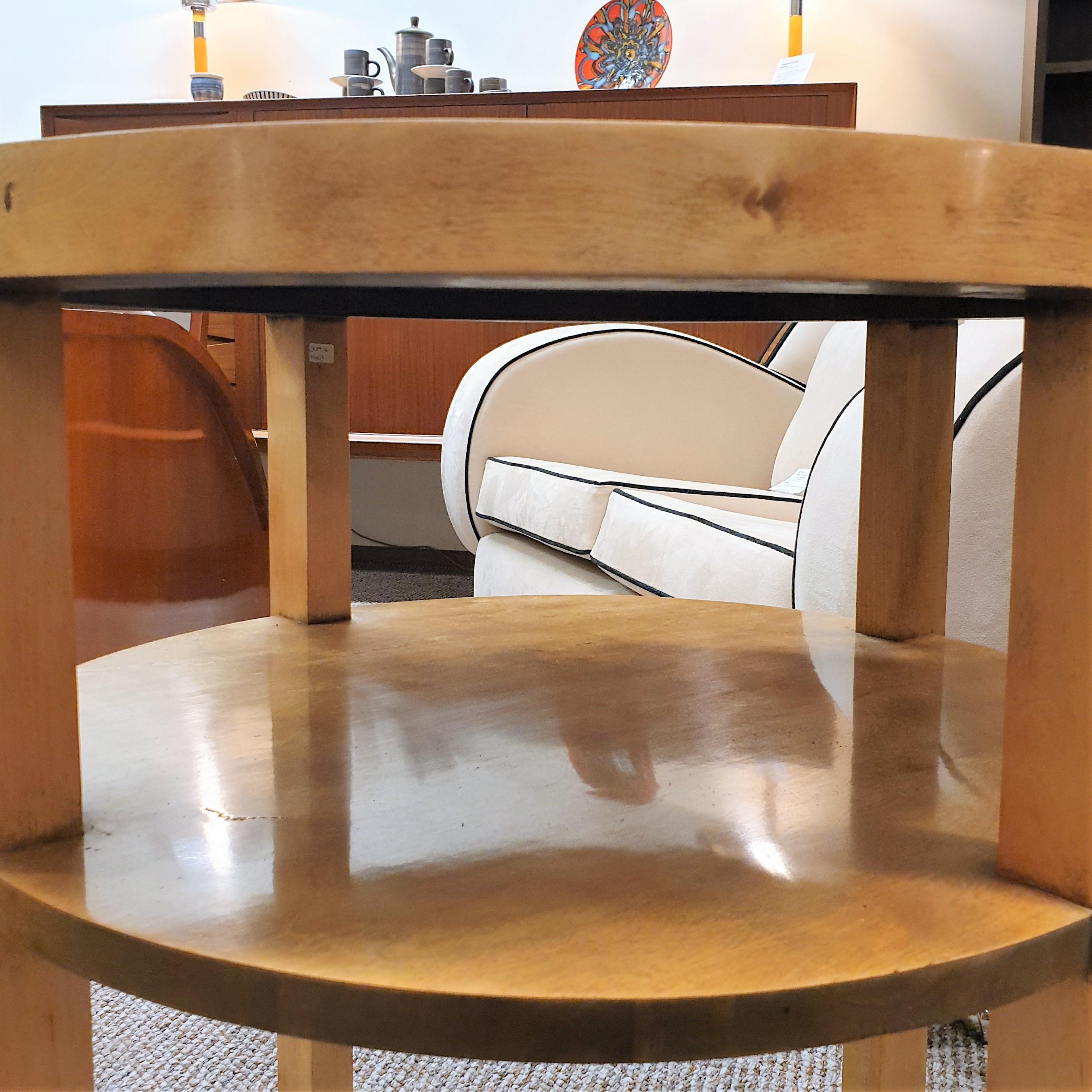 Veneer Art Deco Modernist Coffee Table in Birch For Sale