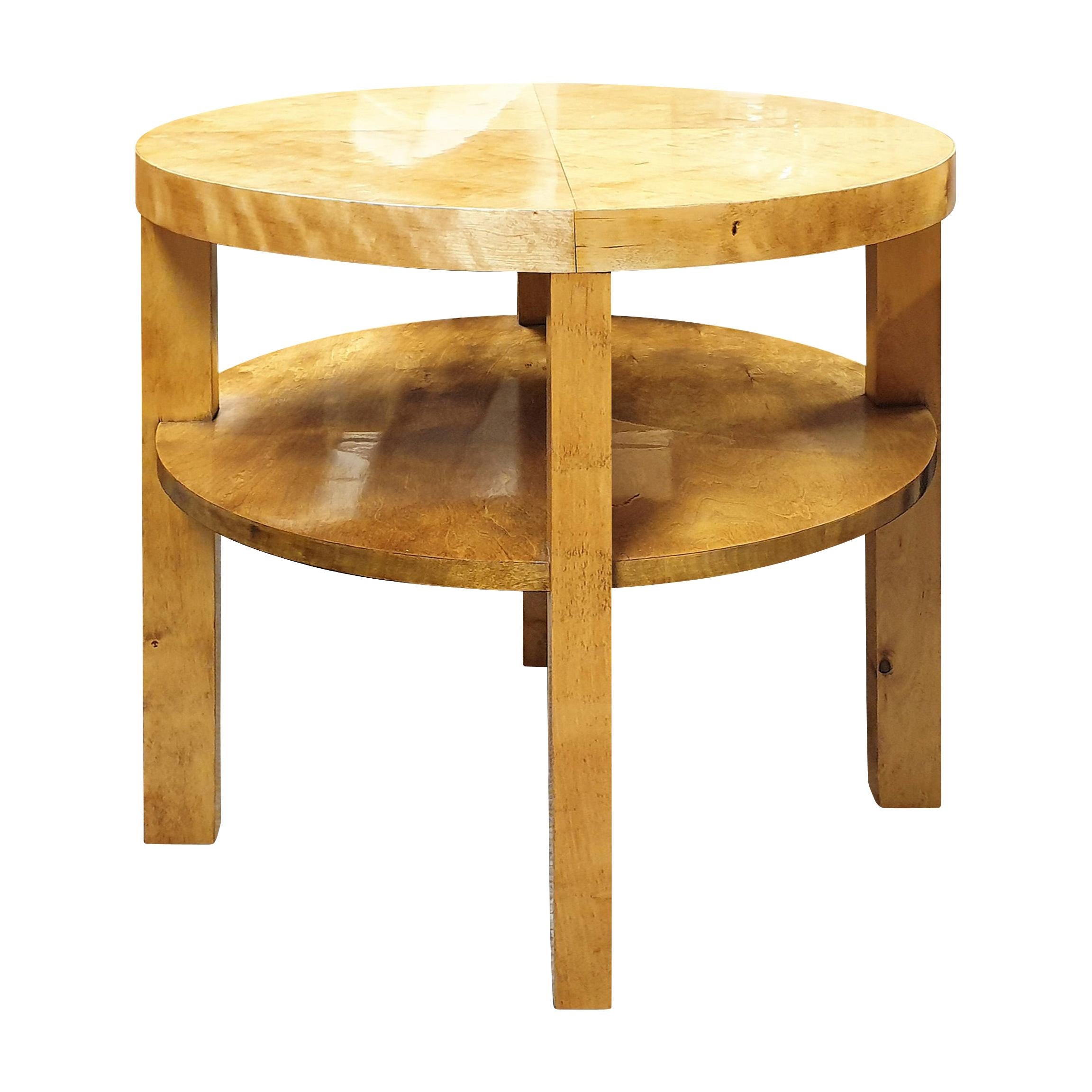 Art Deco Modernist Coffee Table in Birch For Sale