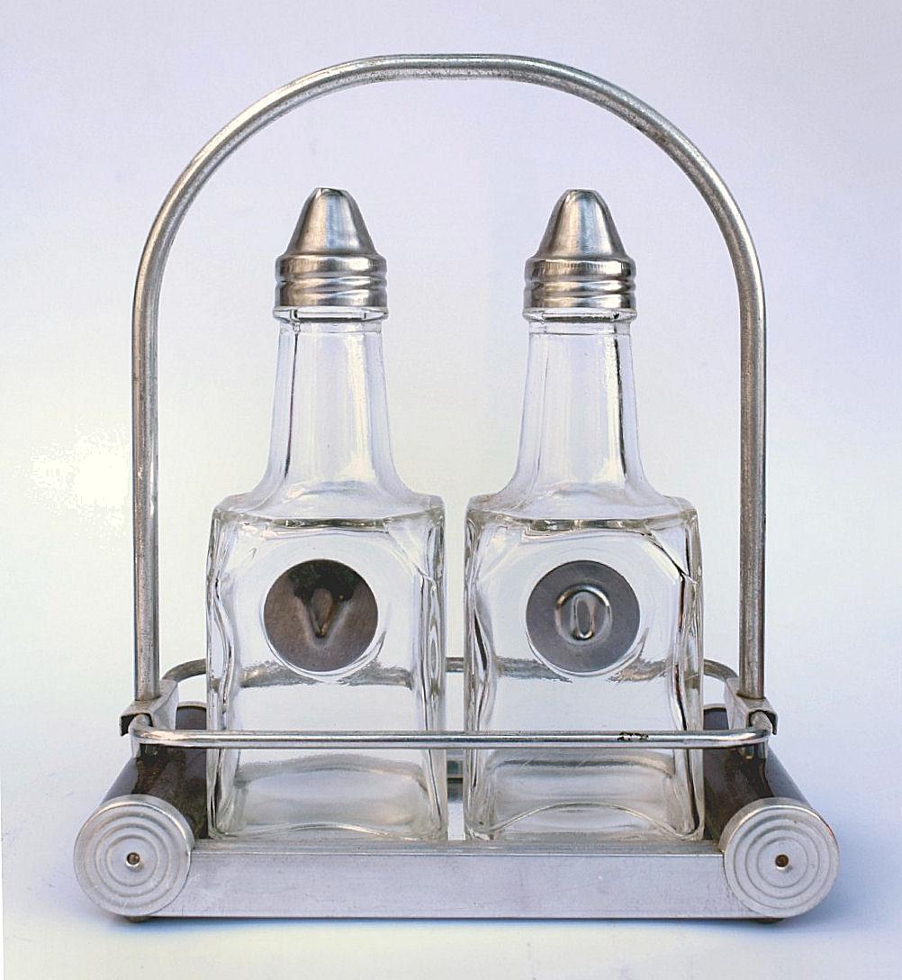 Aluminum Art Deco Modernist Condiment Set, France, c1930 For Sale