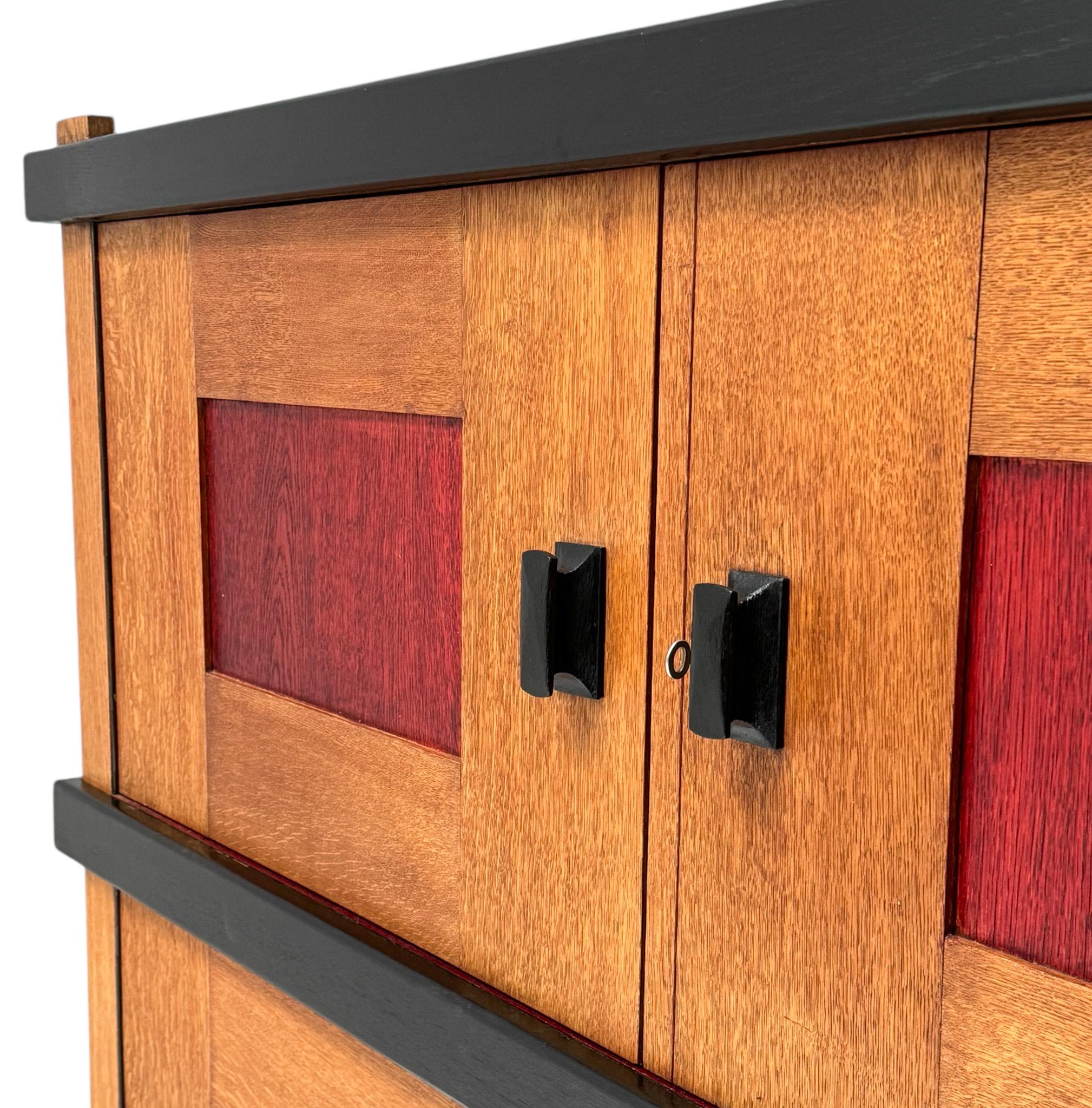 Oak Art Deco Modernist Cupboard by Frits Spanjaard, 1920s For Sale