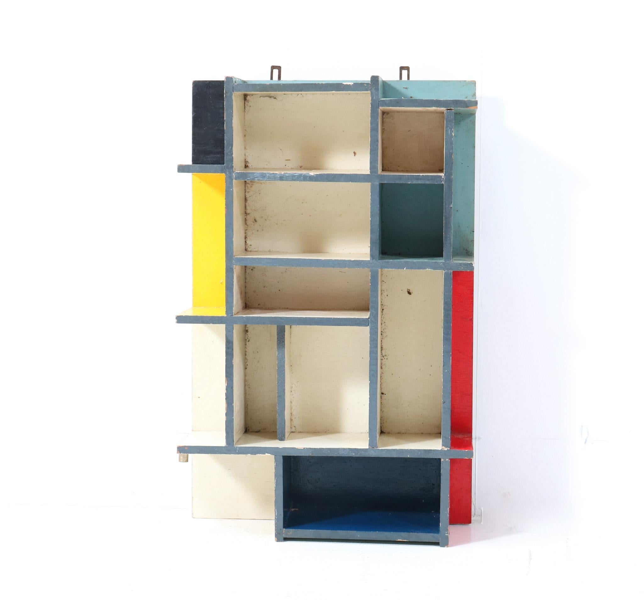 Mid-20th Century  Art Deco Modernist De Stijl Wall Cabinet, 1940s For Sale