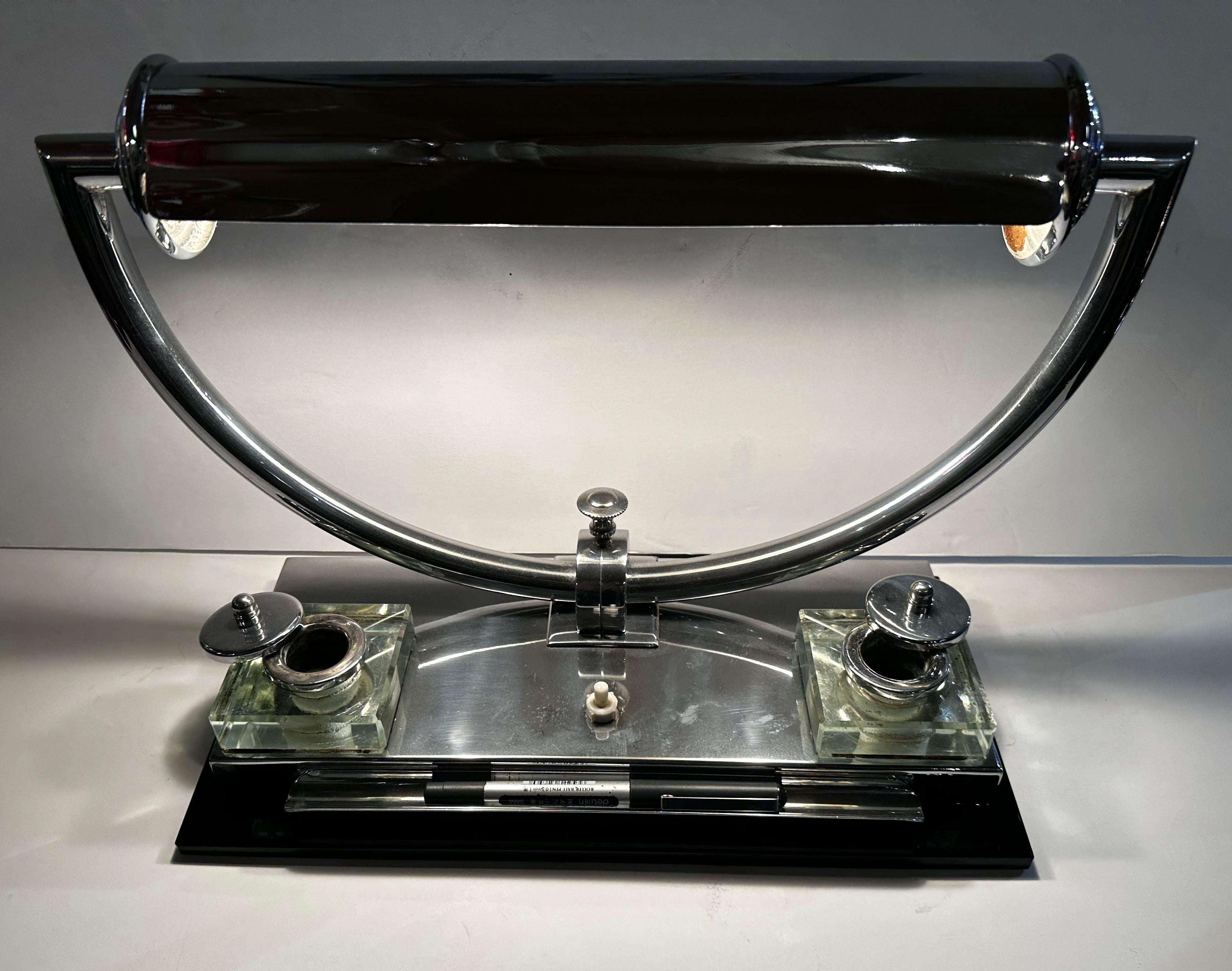 Art Deco Modernist Desk and Table Lamp at 1stDibs