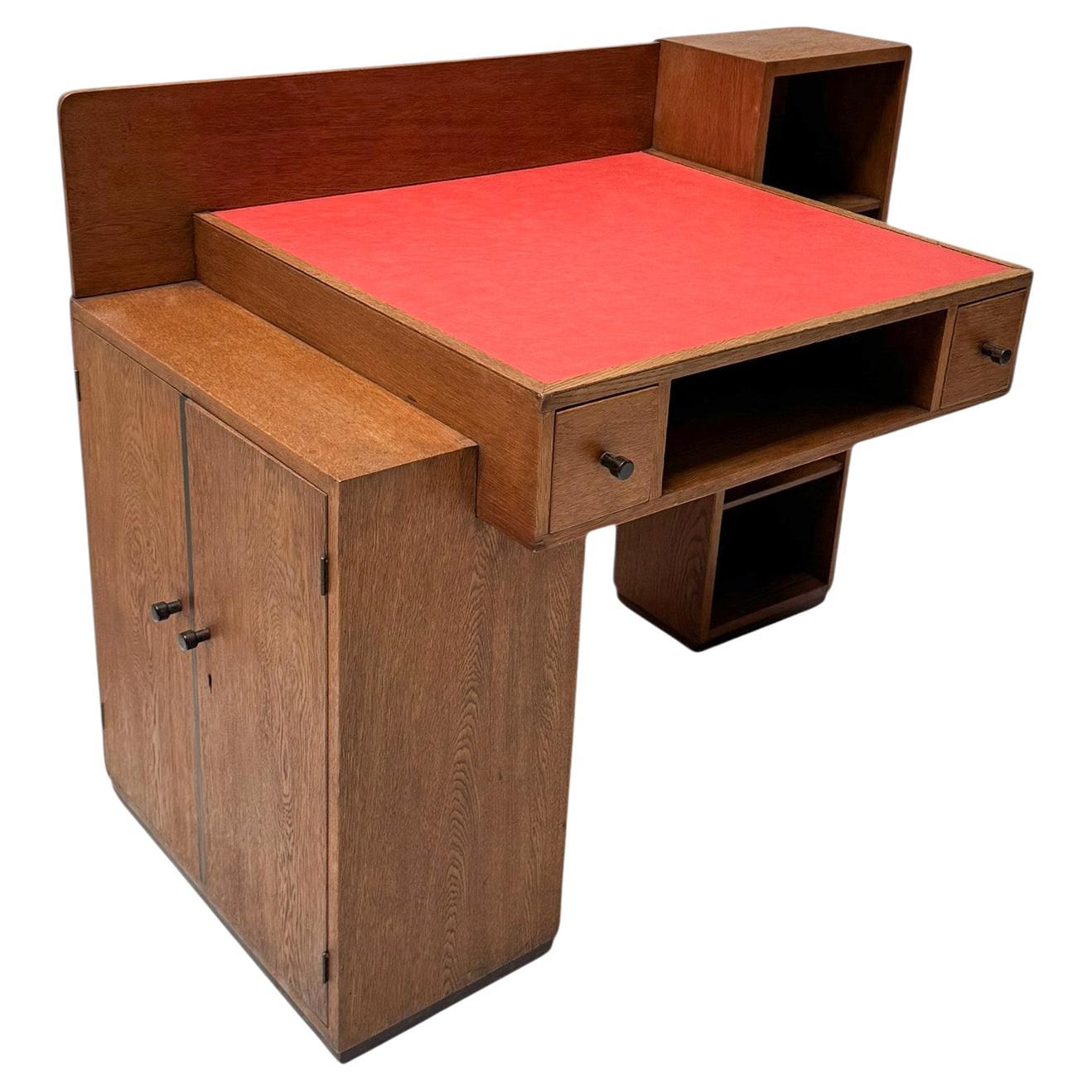 Scrivania modernista Art Déco di P.E.L. Izeren per De Genneper Molen, anni '20 in vendita