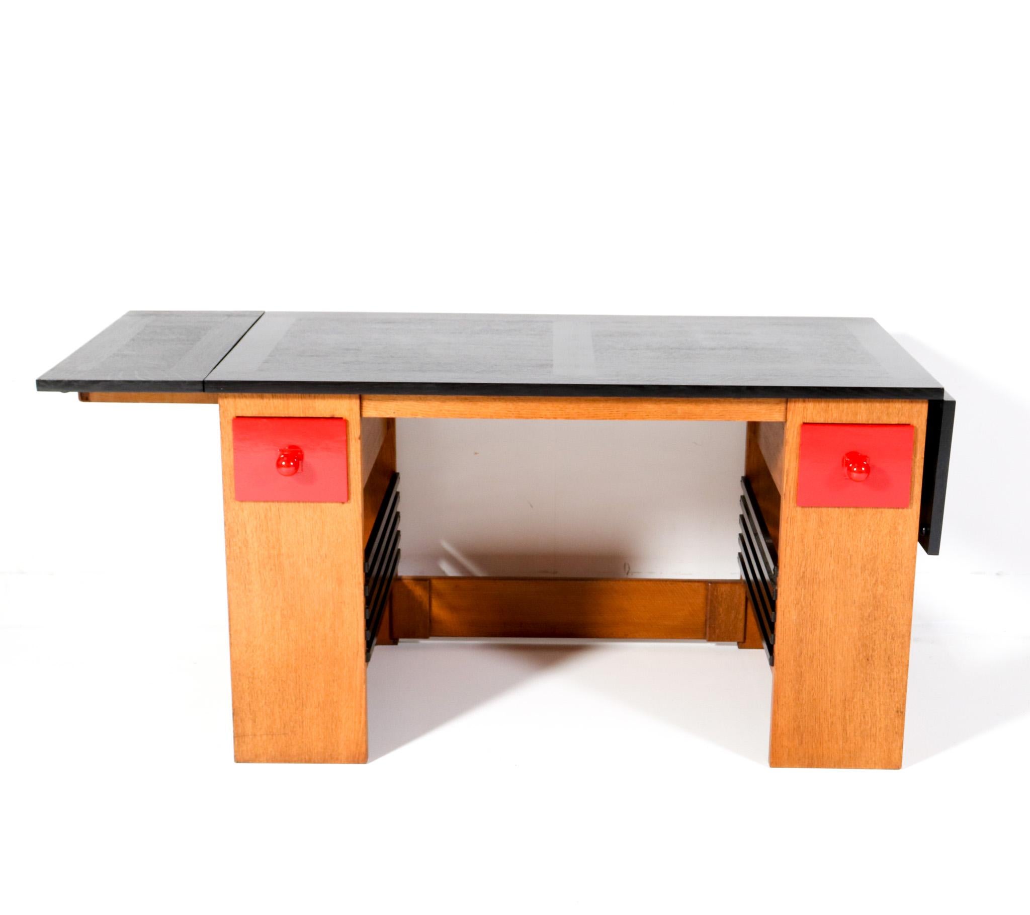 Early 20th Century  Art Deco Modernist Desk or Writing Table by Hendrik Wouda for Pander, 1920s For Sale