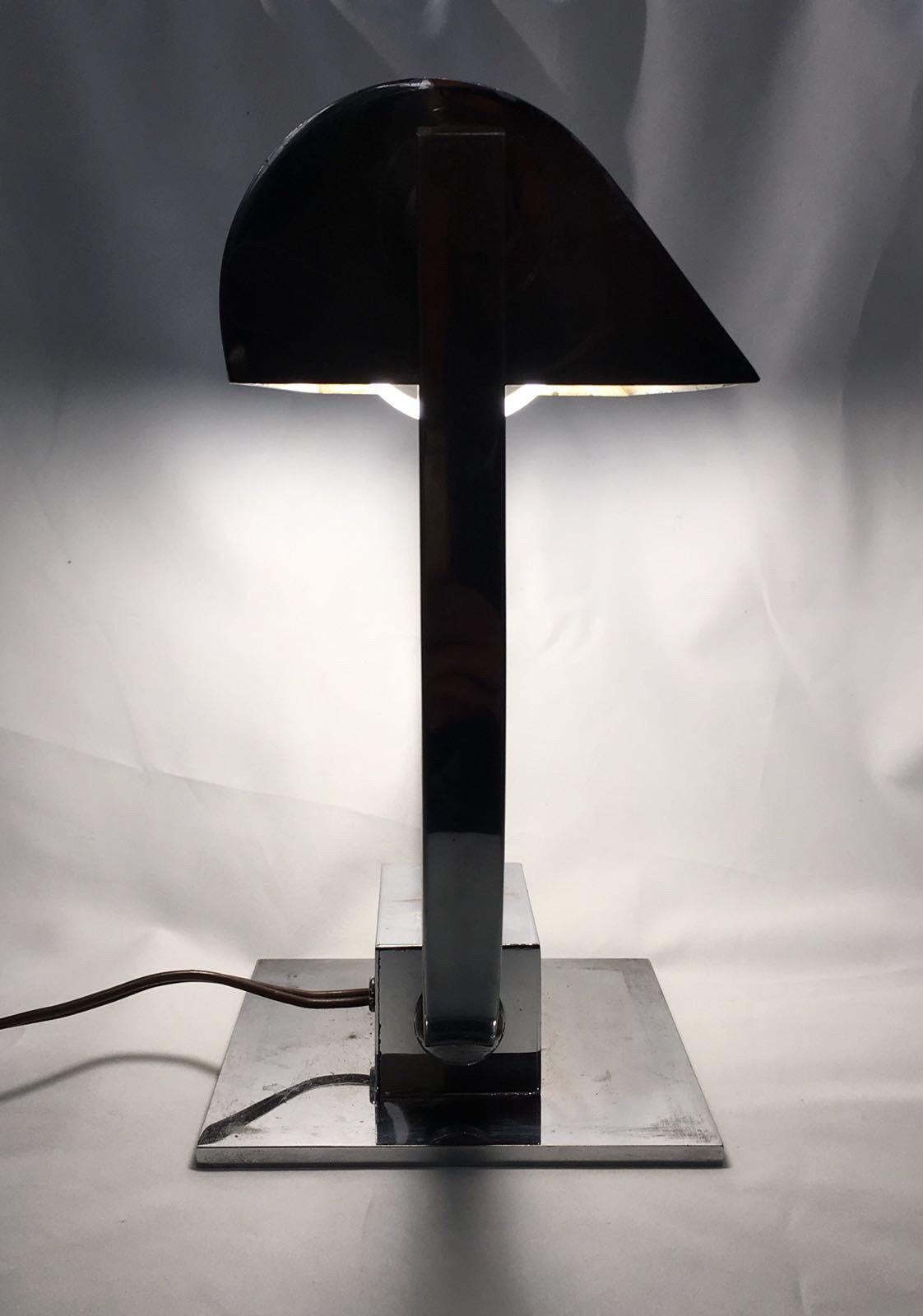 French Art Deco Modernist Desk Table Lamp in the Taste of Jacques Adnet