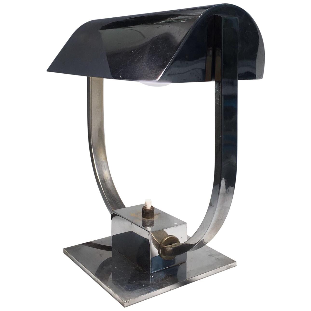 Art Deco Modernist Desk Table Lamp in the Taste of Jacques Adnet