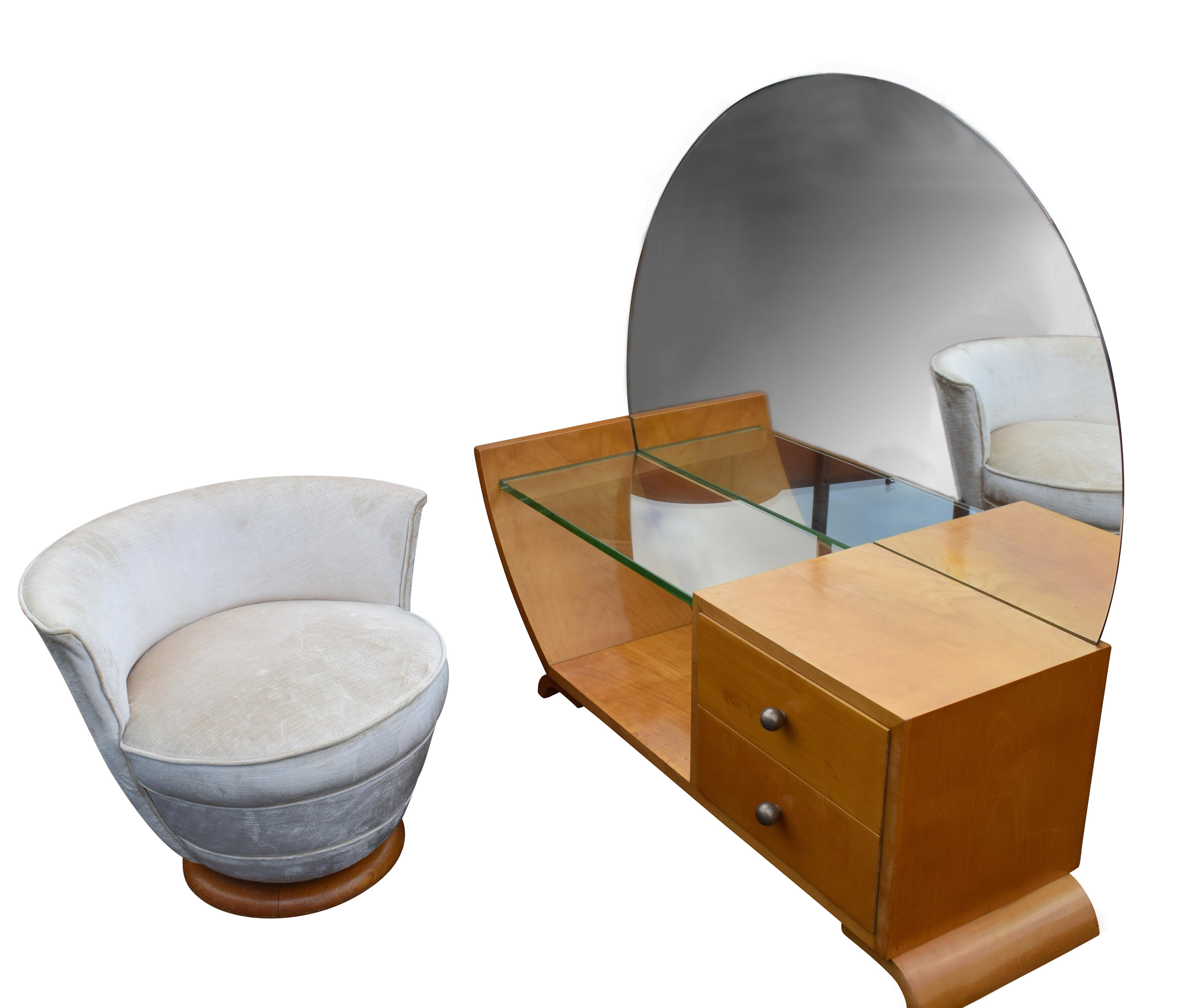 Art Deco Modernist Dressing Table and Stool, circa 1930 4