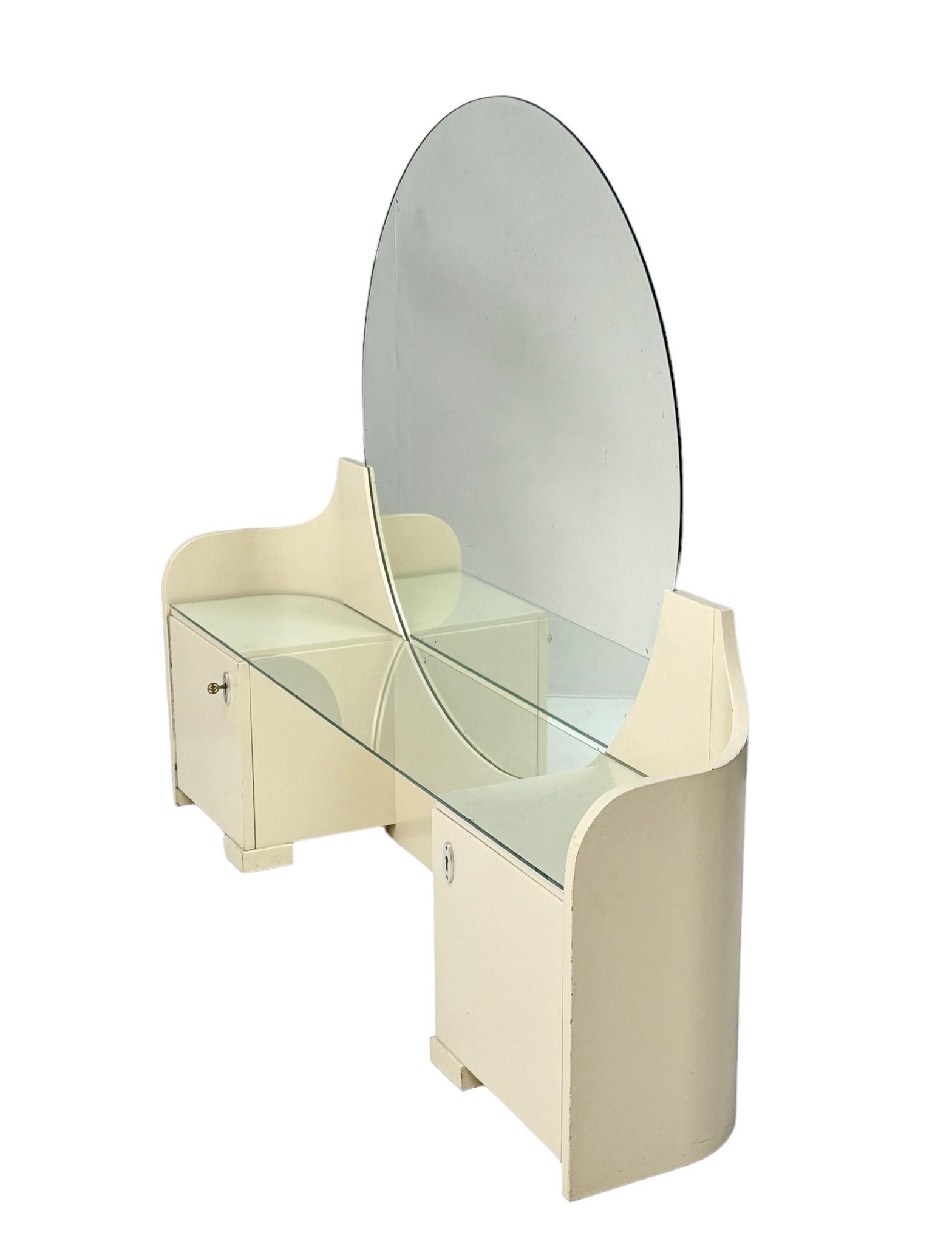 Mid-20th Century Art Deco Modernist Dressing Table or Vanity by Fer Semey for Pander, 1930s For Sale