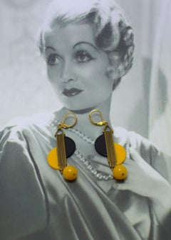 Art Deco Style Modernist Drop Earrings