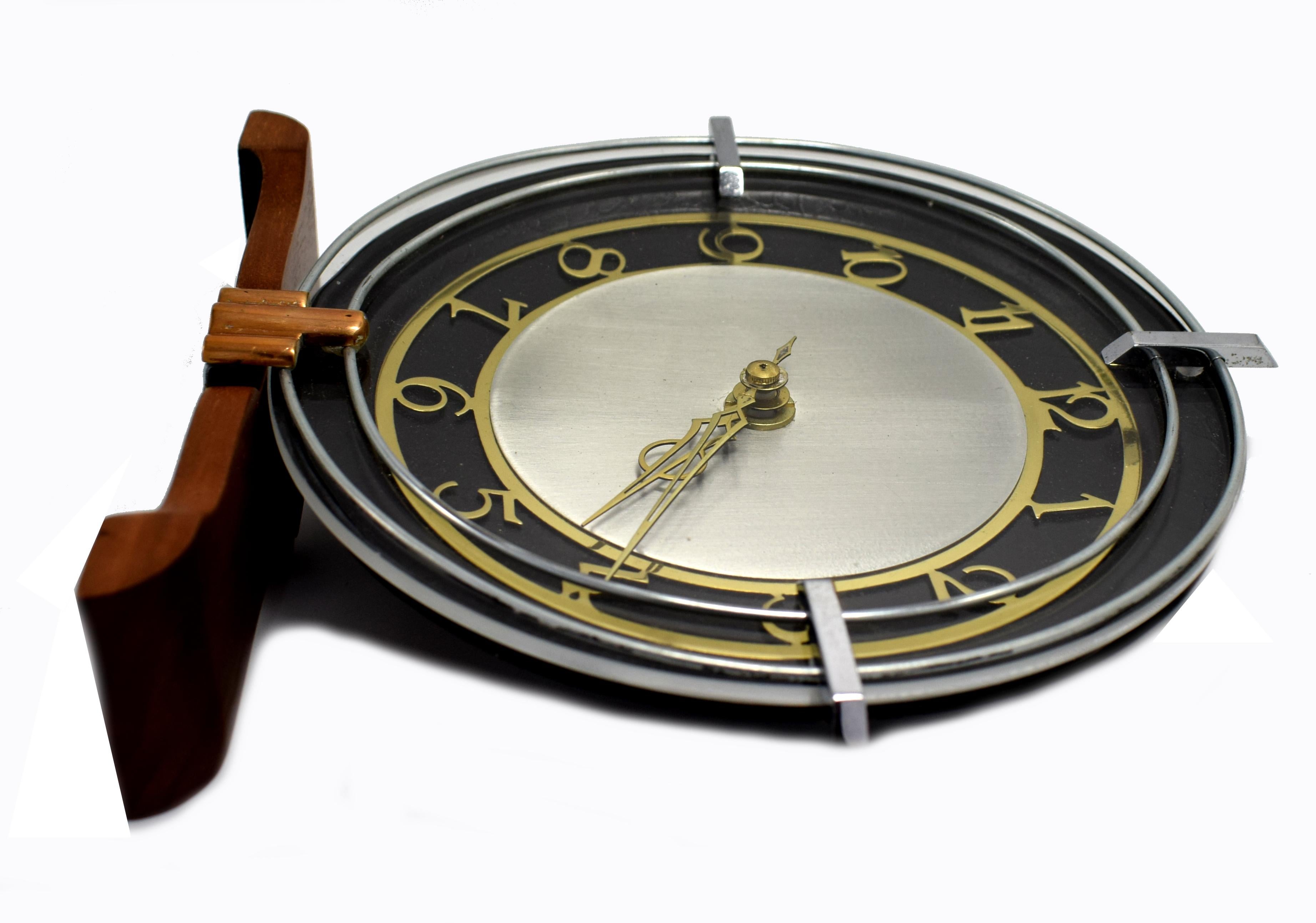 20th Century Art Deco Modernist English Clock