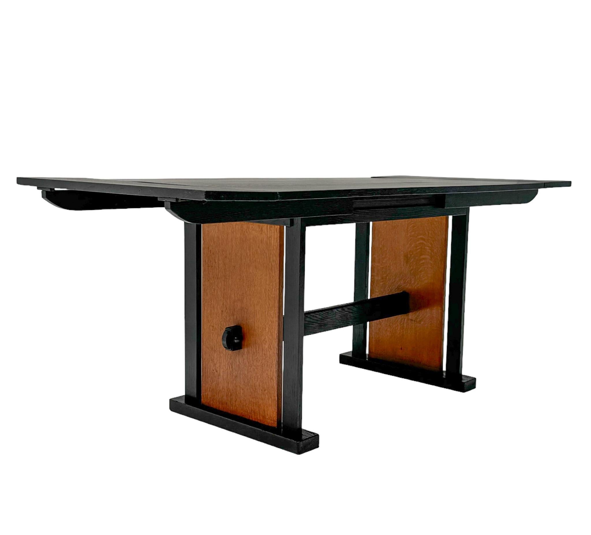Ausziehbarer Art-Déco-Esszimmertisch der Moderne des Art déco von Cor Alons, 1927 im Zustand „Gut“ im Angebot in Amsterdam, NL