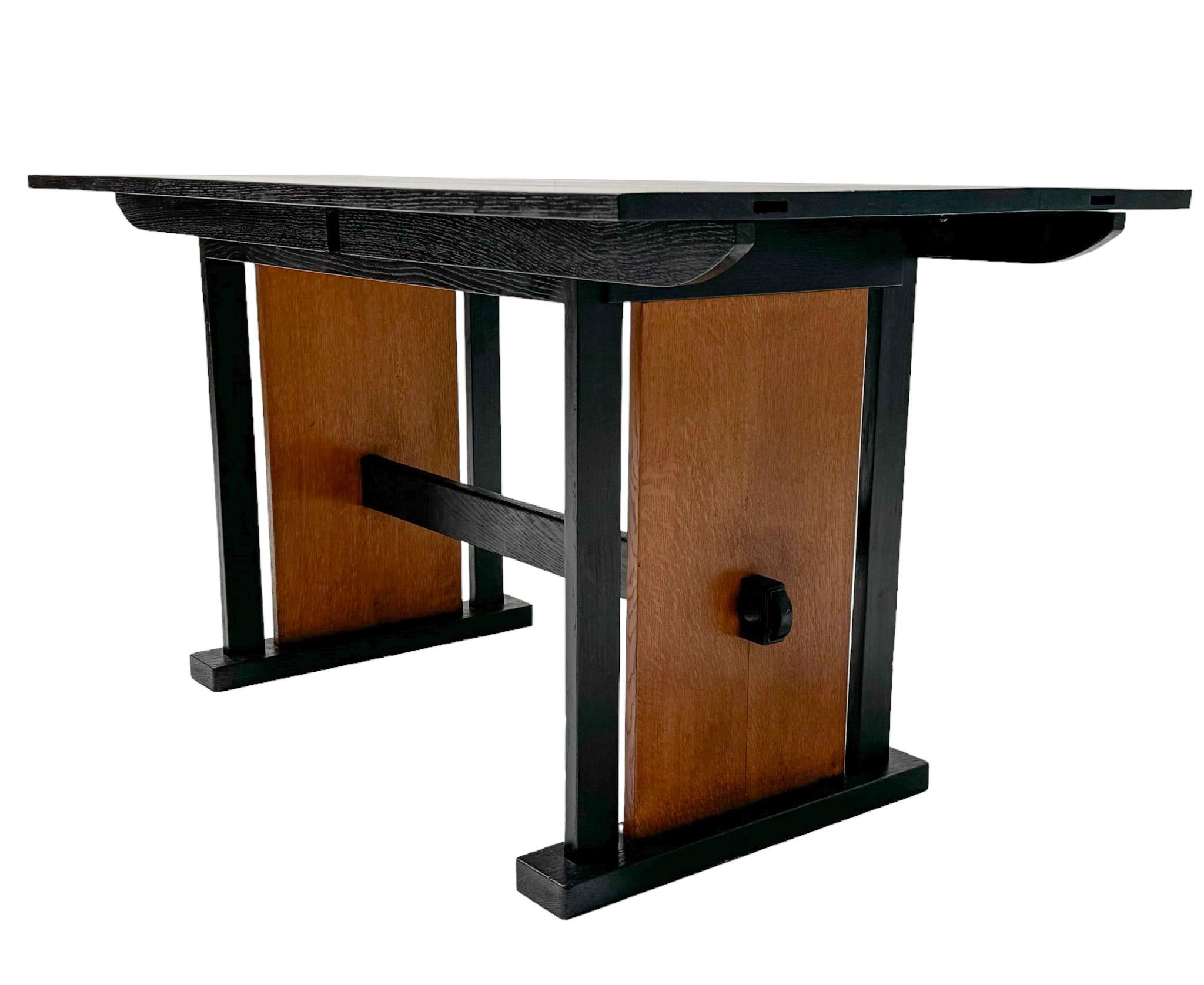 Ausziehbarer Art-Déco-Esszimmertisch der Moderne des Art déco von Cor Alons, 1927 (Frühes 20. Jahrhundert) im Angebot