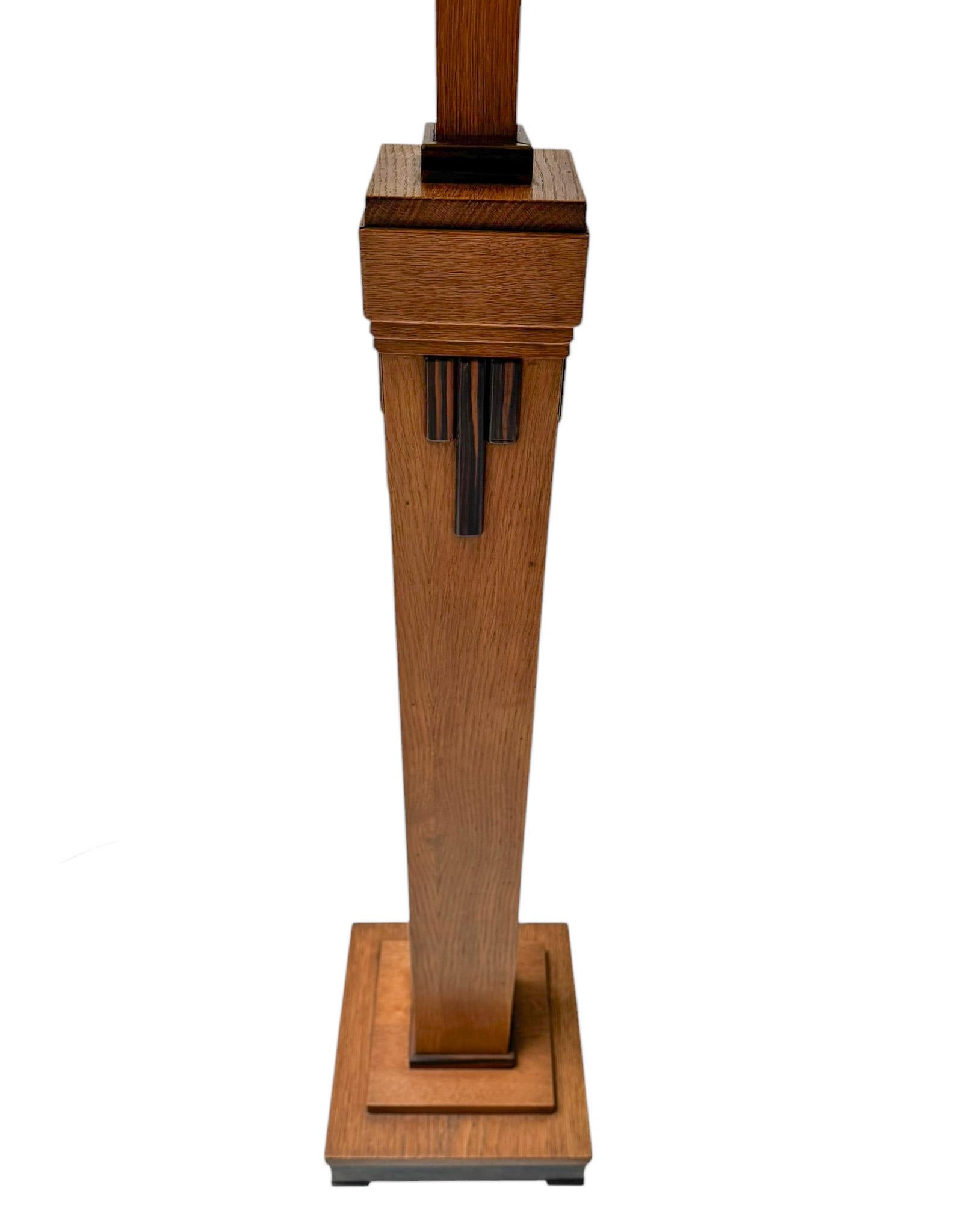 Art Deco Modernist Floor Lamp with Shantung Silk Shade, 1920s For Sale 4