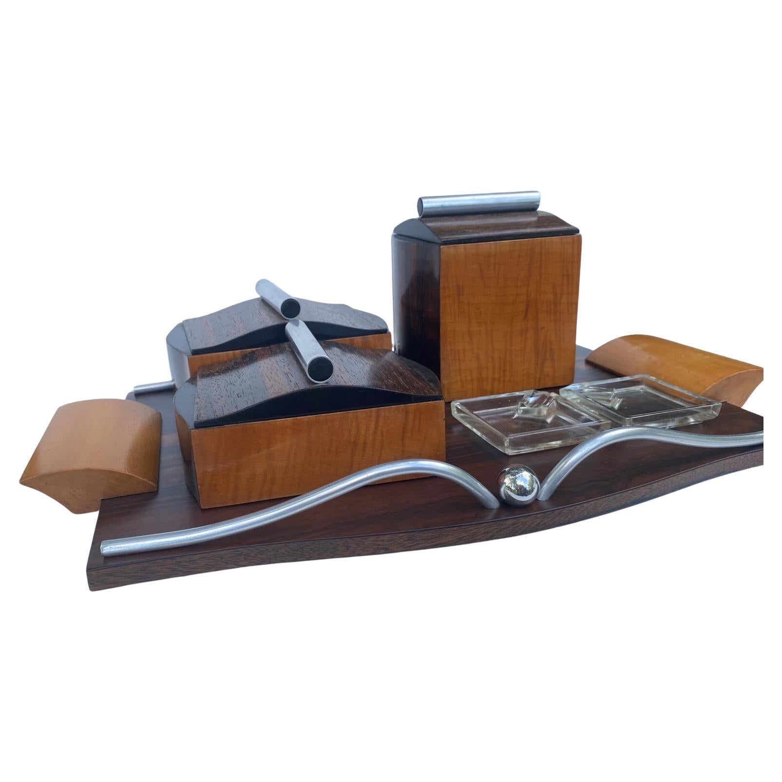 Modernes französisches Raucherset im Art déco-Stil, um 1930 im Angebot 4