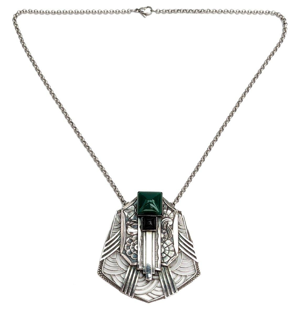 Collier Art Déco Moderniste Français Bon état - En vente à Devon, England