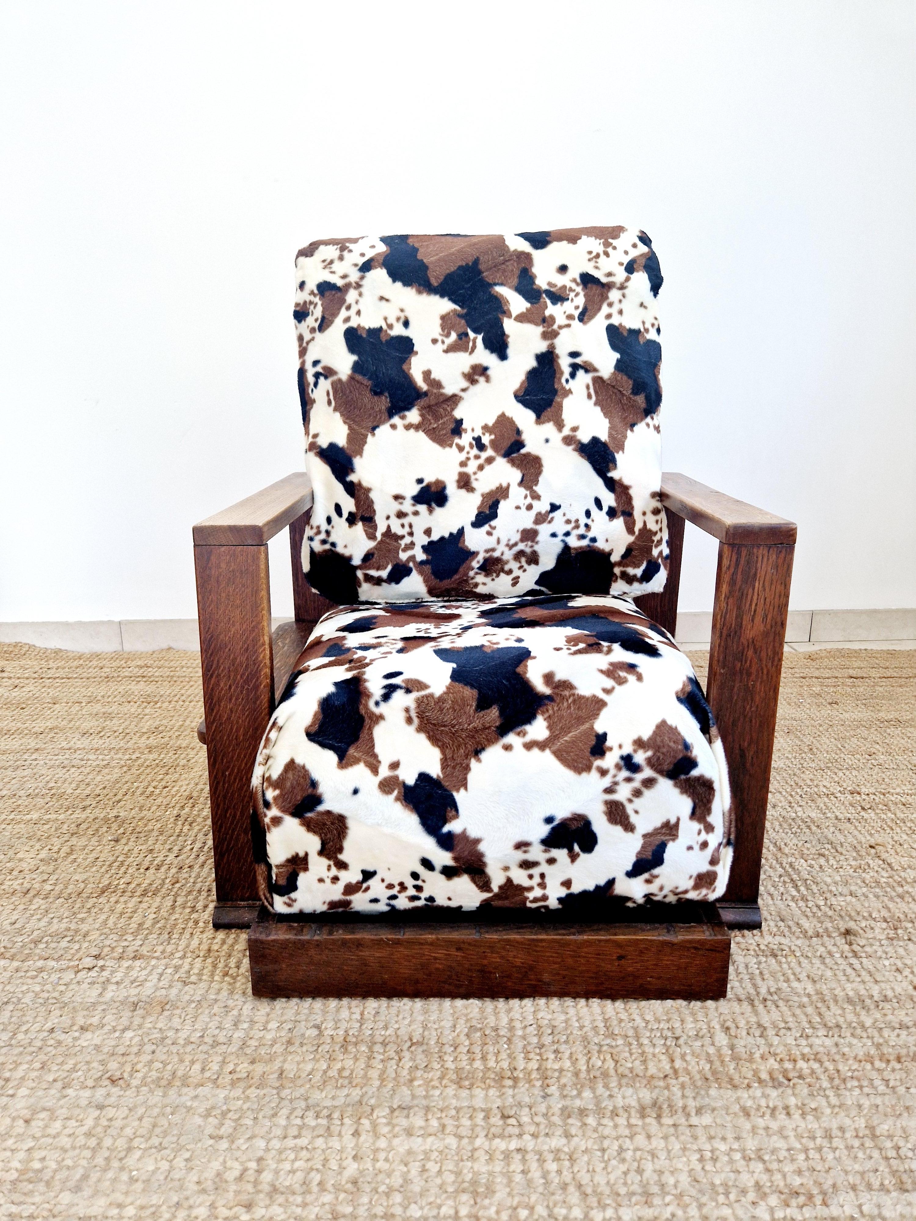 Milieu du XXe siècle Fauteuil inclinable art déco moderniste de style Heal's en vente