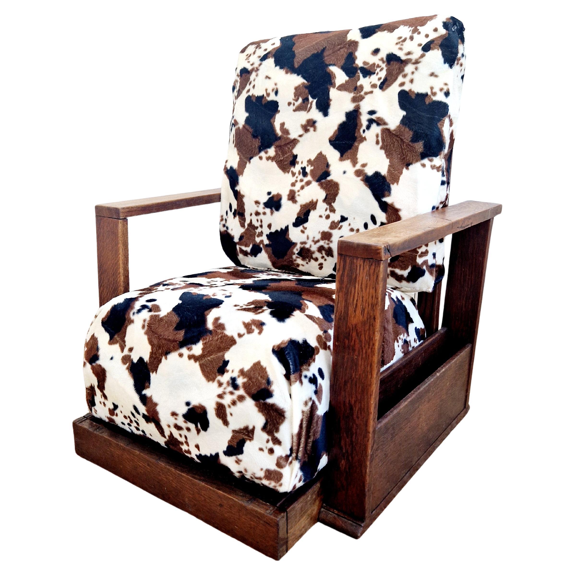 Fauteuil inclinable art déco moderniste de style Heal's en vente