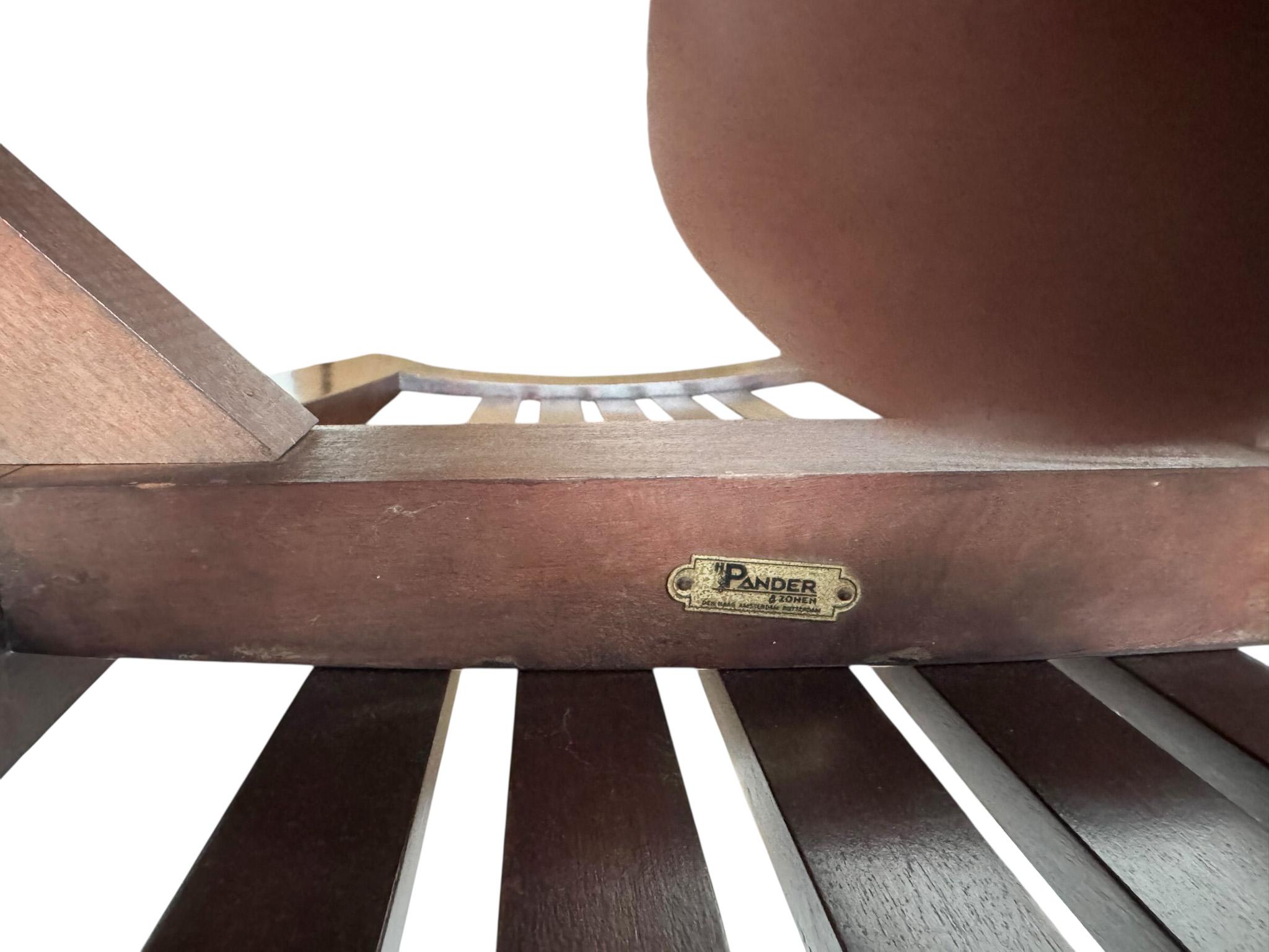 Art Deco Modernist High Back Chair by Hendrik Wouda for Pander, 1924 For Sale 7